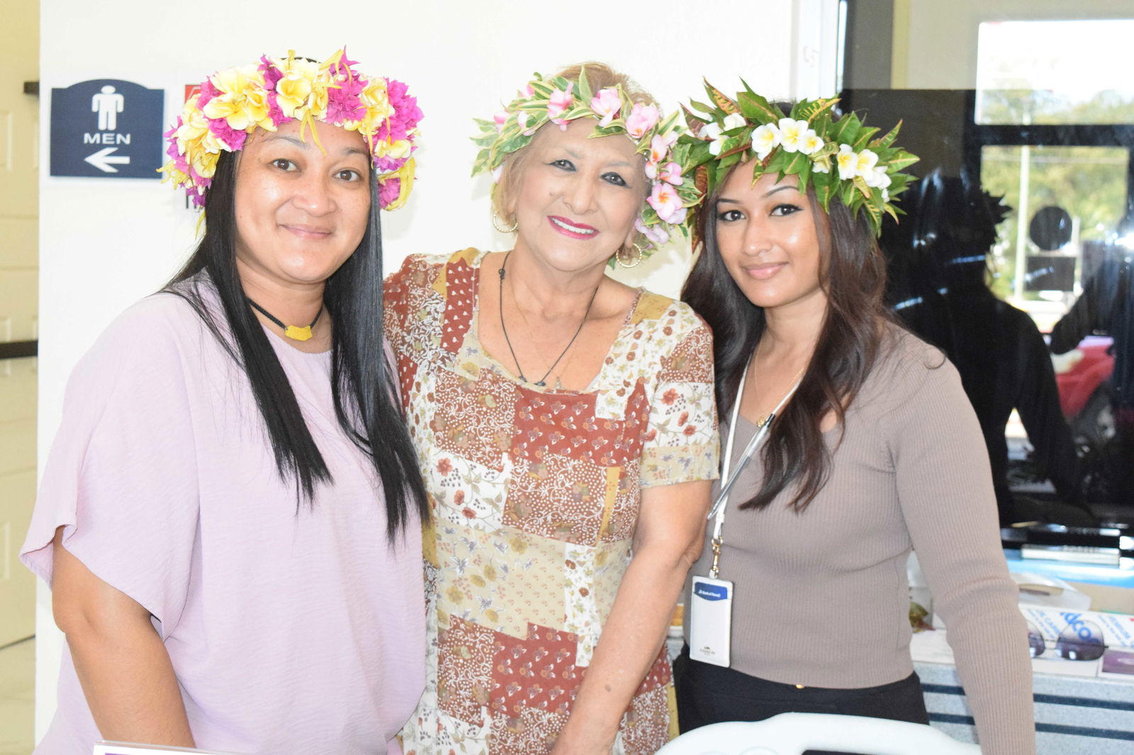 First Lady Wella Foundation President Becky P. Cruz, center, with CNMI Women’s Association’s Catherine San Nicolas, right, and Reneacia San Nicolas Ogumoro-Uludong.