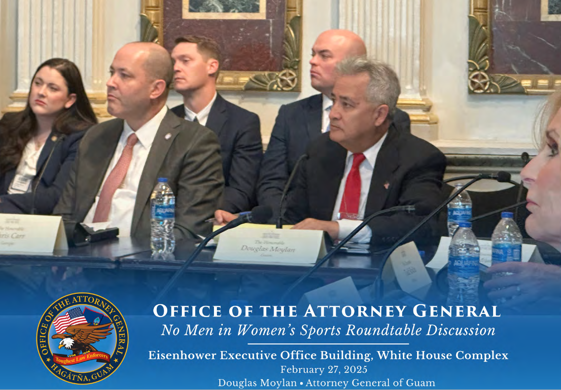Guam Attorney General Douglas Moylan attends the "No Men in Women's Sports Roundtable Discussion" in Washington, D.C., on Feb. 27, 2025.