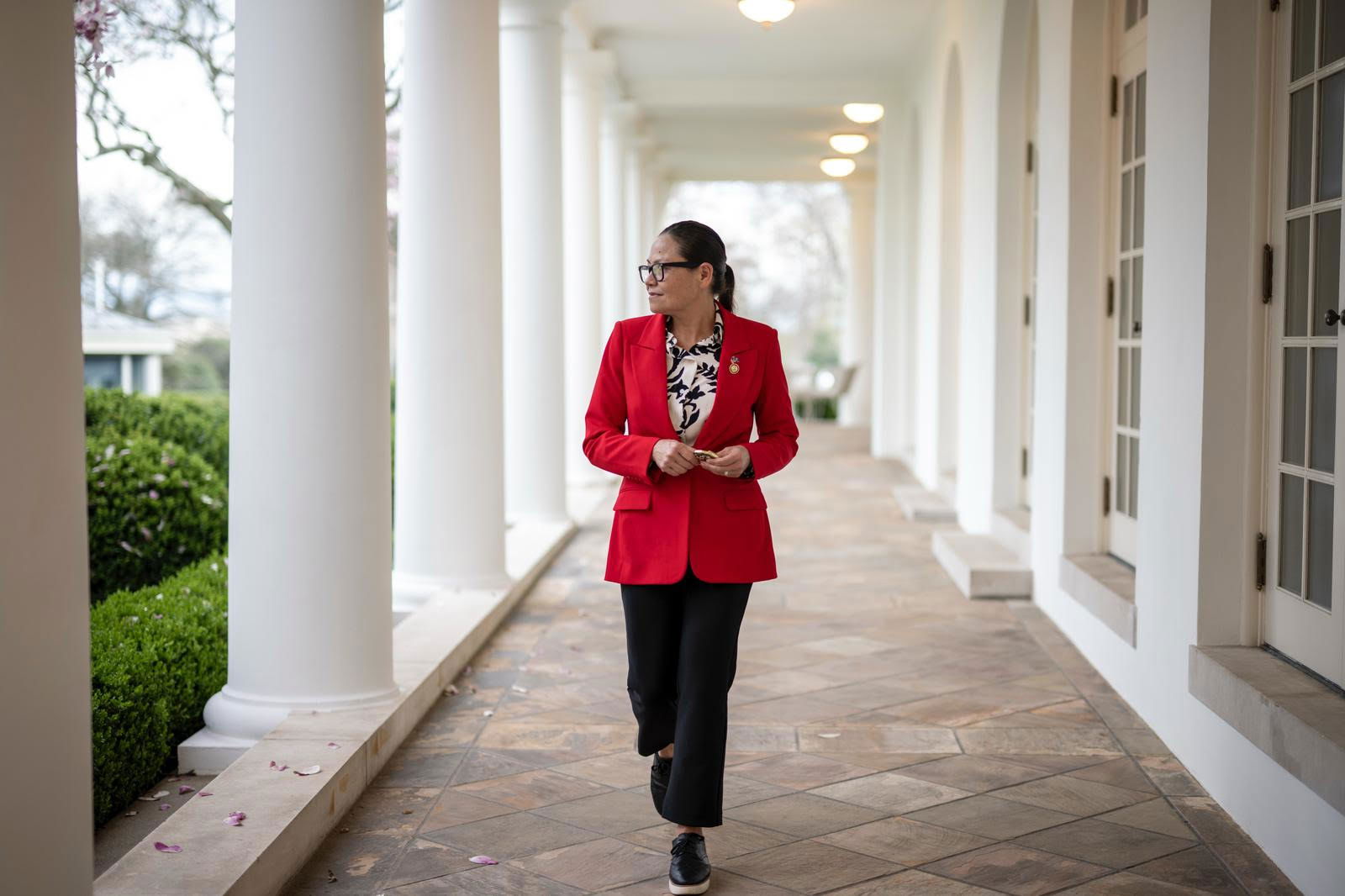 U.S. Congresswoman Kimberlyn King-Hinds walks outside of the Oval Office in the West Wing of the White House following a meeting with President Donald Trump on Tuesday, March 25, 2025.Contributed photo