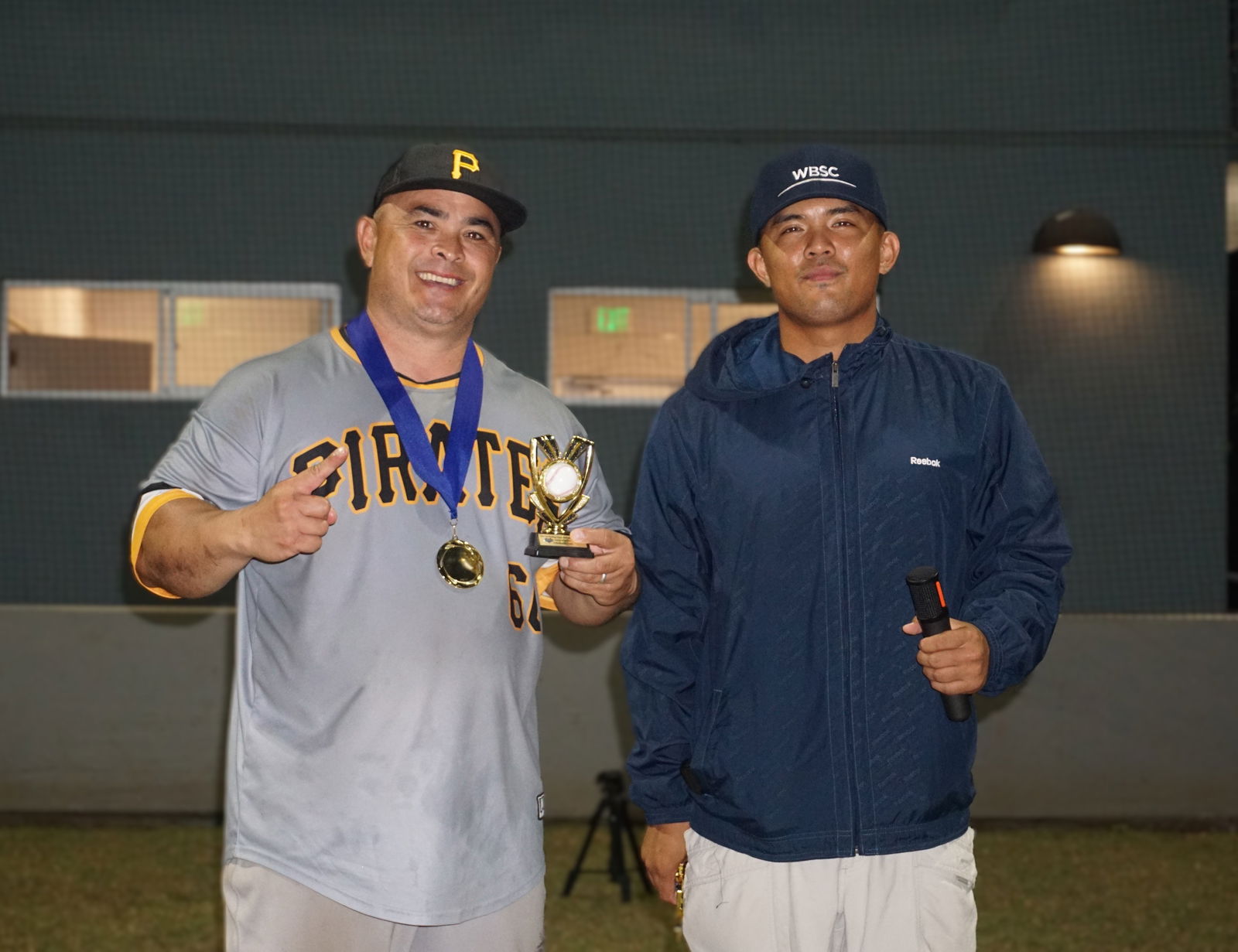Audie Maratita poses with the Runs Scored Champ award during the awards ceremony of the 2024 SBL Masters League at the Francisco "Tan Ko" Palacios Baseball Field on Wednesday, Feb 26.