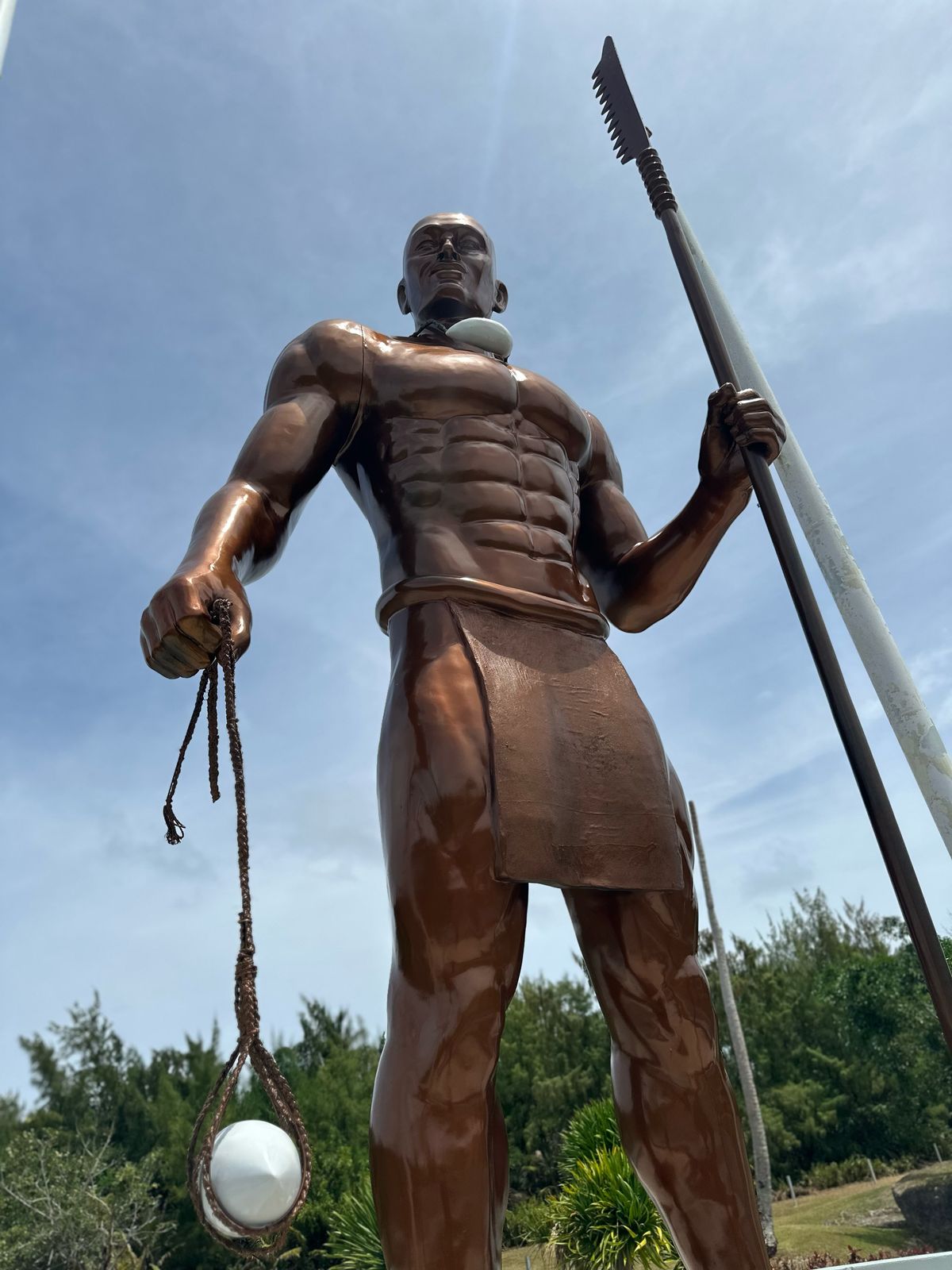 The new statue of the legendary Chief Taga on Rota.