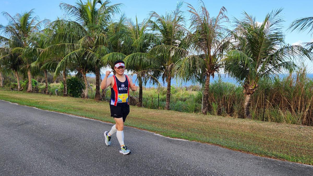 Shin Taesik of South Korea joins over 600 runners from 19 countries and territories in Skechers Saipan Marathon 2025 on March 8, 2025.