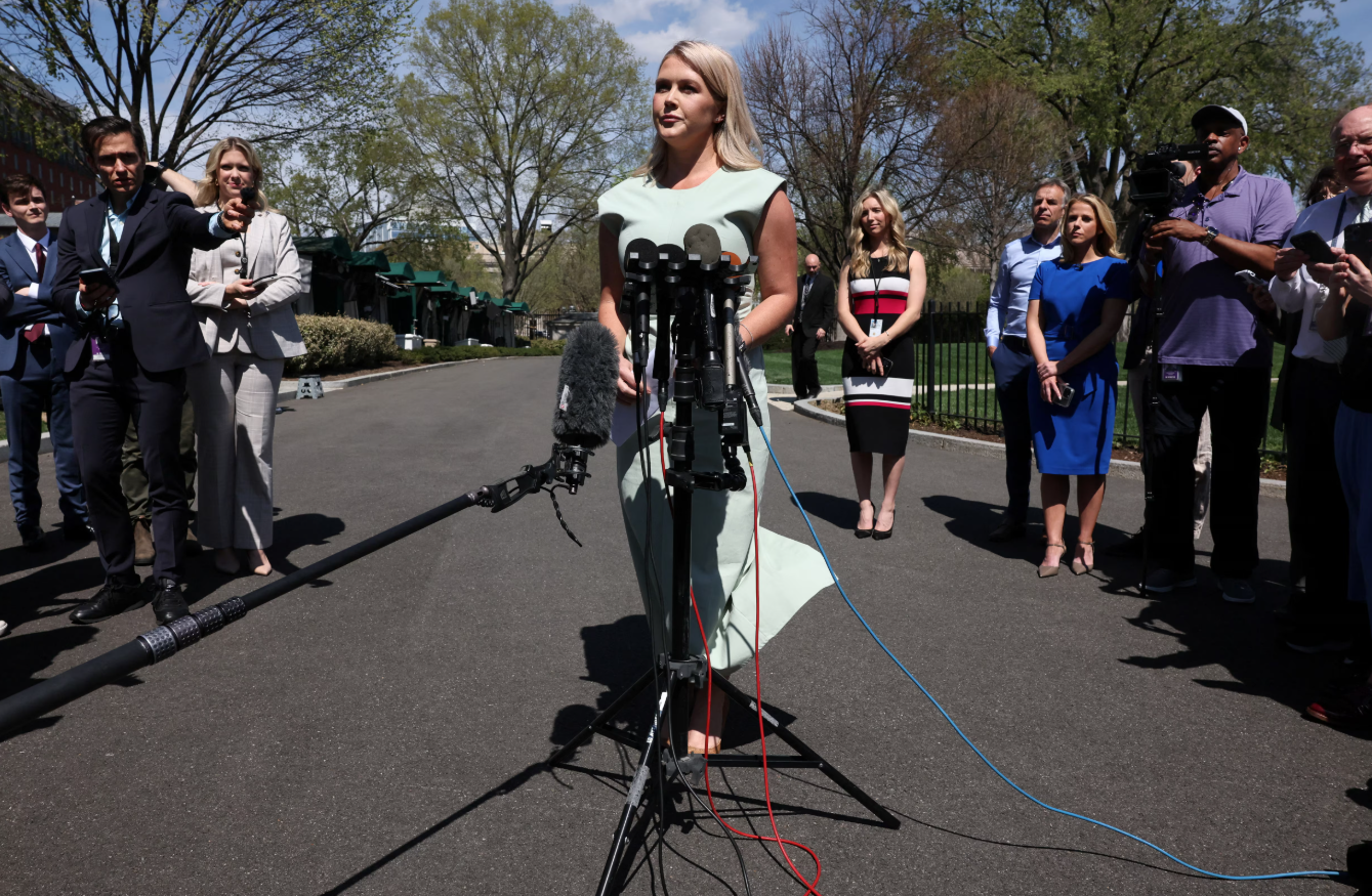 White House Press Secretary Karoline Leavitt speaks to members of the news media at the White House in Washington, D.C. on March 31, 2025.REUTERS
