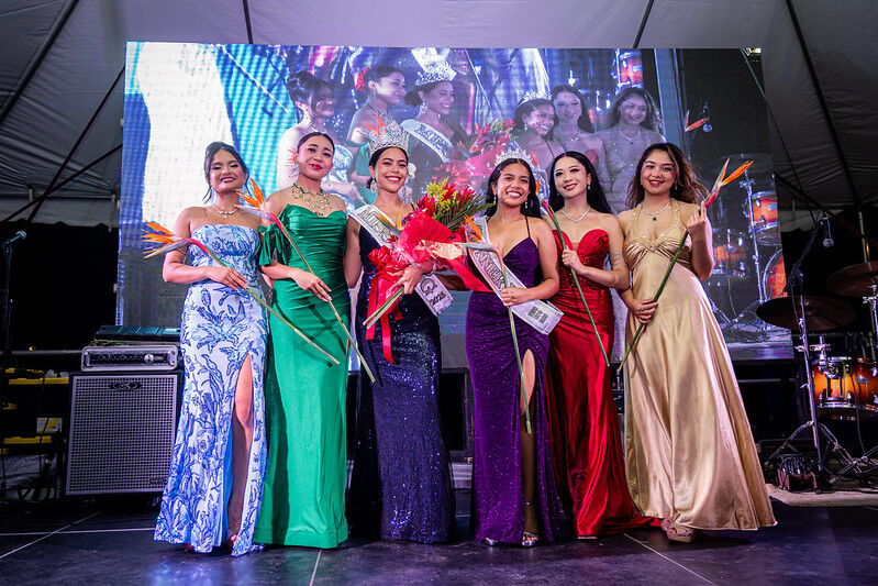 The Miss UOG Pageant was held on March 7, 2025, during Blue Night in the UOG Center Courtyard. Miss UOG contestants pictured from left: Clara Grace Diaz, Tai-ana Salas, Ashley Topasña, Kennysha Sablan, Zia Sandoval, and Paradis Fejerang.