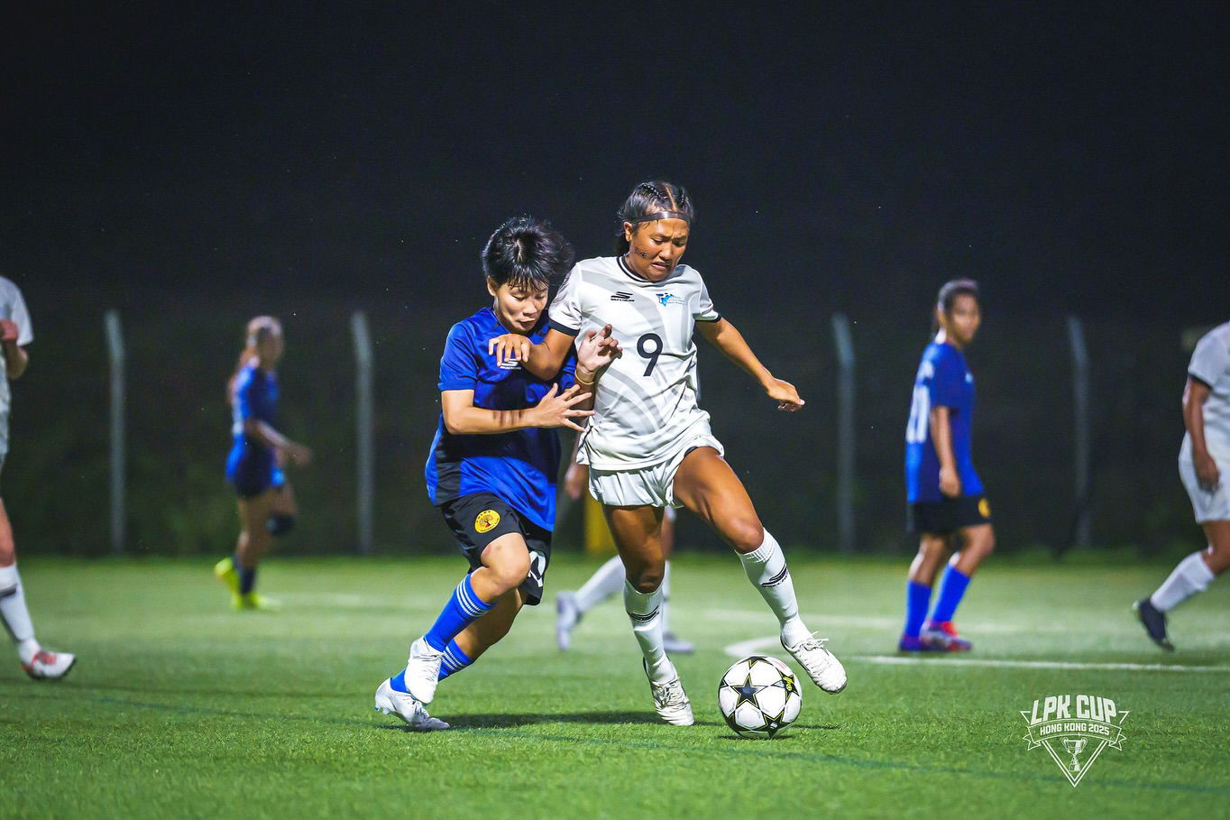 NMI Women National Team's Kaithlyn Chavez battles for the possession during a game against Tuloy FC in the LPK Cup 2025 in Hong Kong on Friday.NMIFA photo