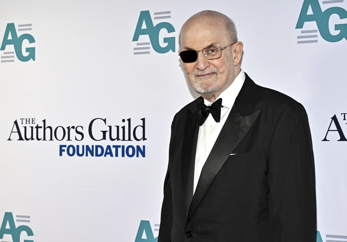 Honoree Salman Rushdie attends the Authors Guild Foundation Dinner at Gotham Hall on Monday, April 7, 2025 in New York.AP