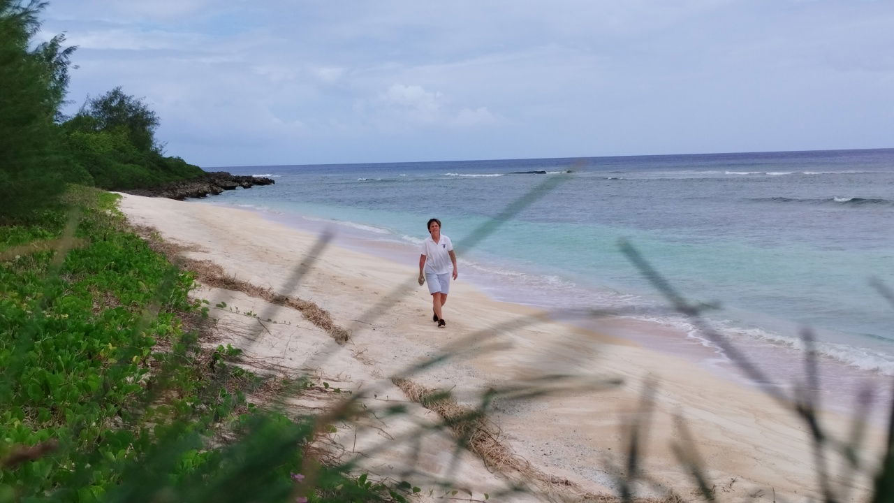 Tracy Layton at White Beach on Tinian.