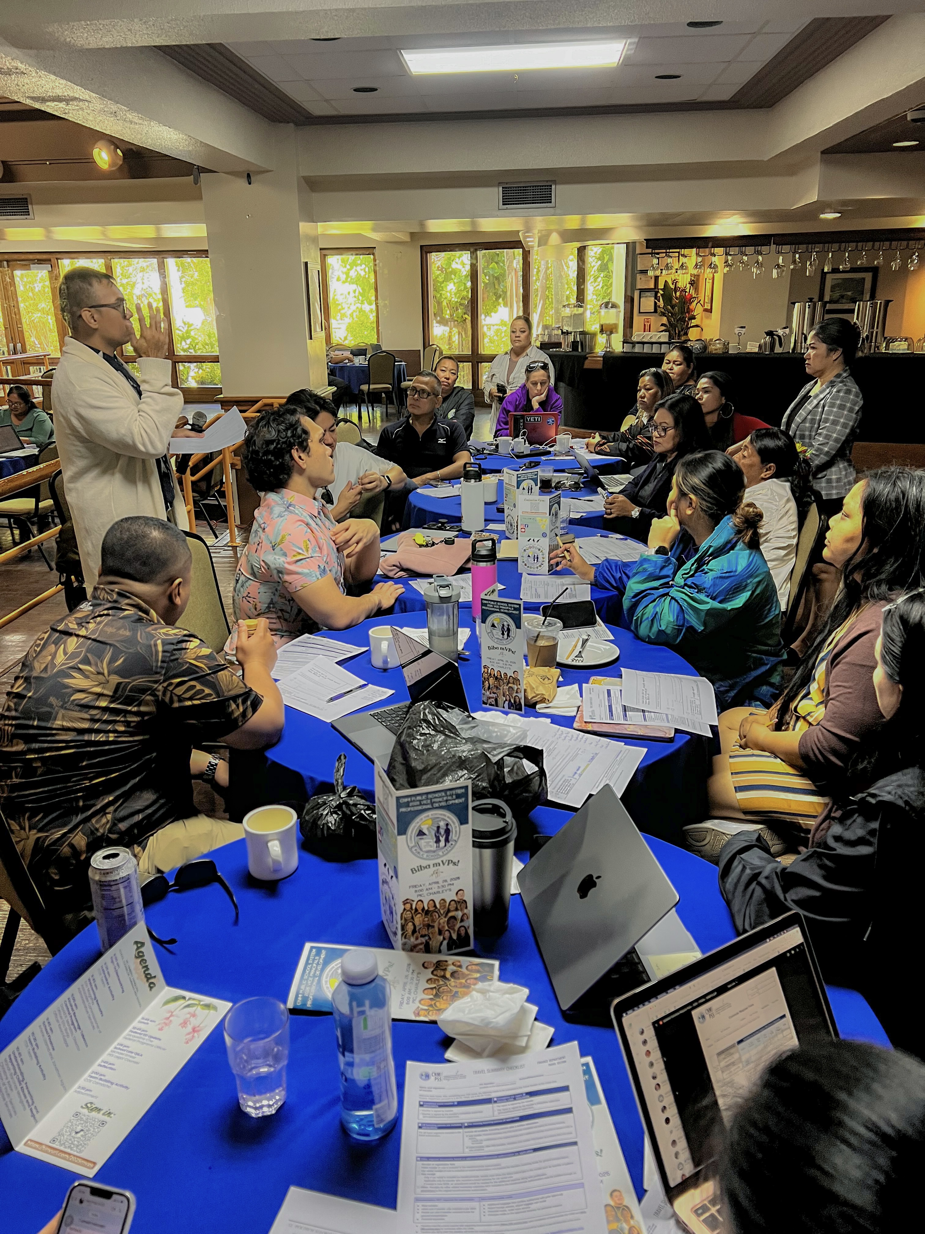 The presentation by PSS Director Arlene Lizama's finance team, which included Principal Jonathan Aguon, and Human Resource Director Lucretia Deleon Guerrero, was designed to strengthen the vice principals’ understanding of school finance and human resources.