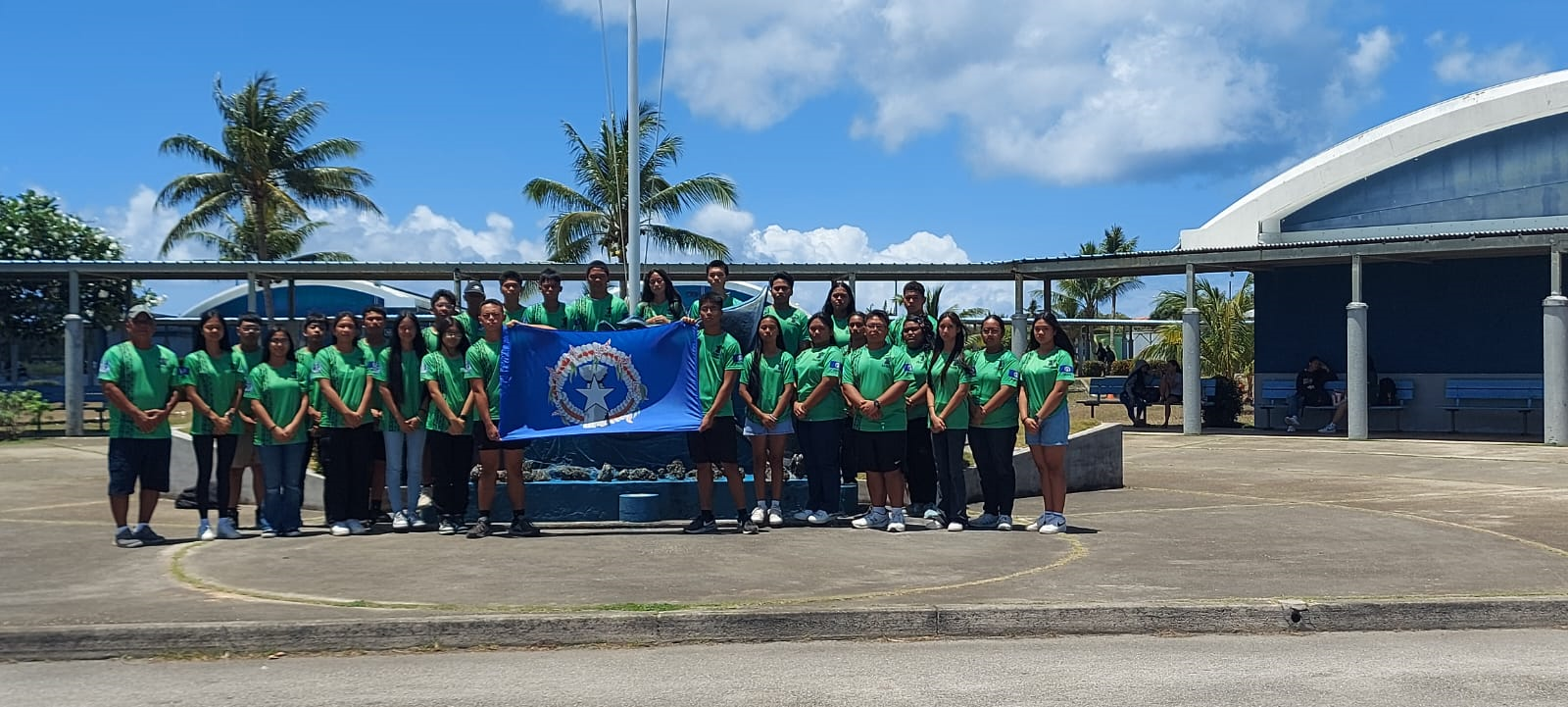 Saipan Southern High School’s Manta Ray Battalion cadets pose for a group photo at their Koblerville campus. 