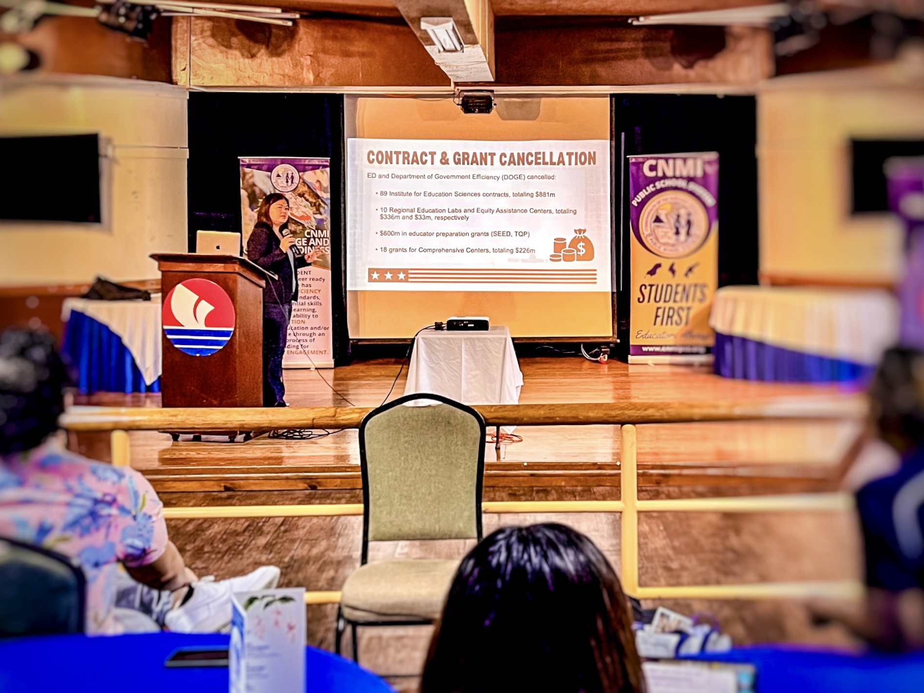 The vice principals received a thorough report from PSS Federal Programs Officer Jacqueline P. Che regarding federal programs and the U.S. Department of Education.