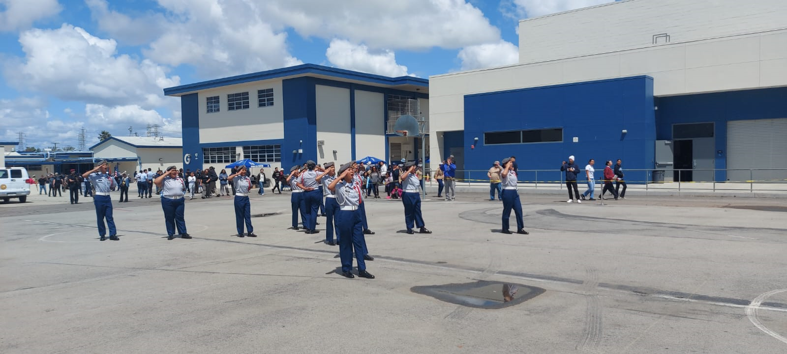 The SSHS Manta Ray cadets take part in the unarmed exhibition portion of the competition at Golden Bear.
