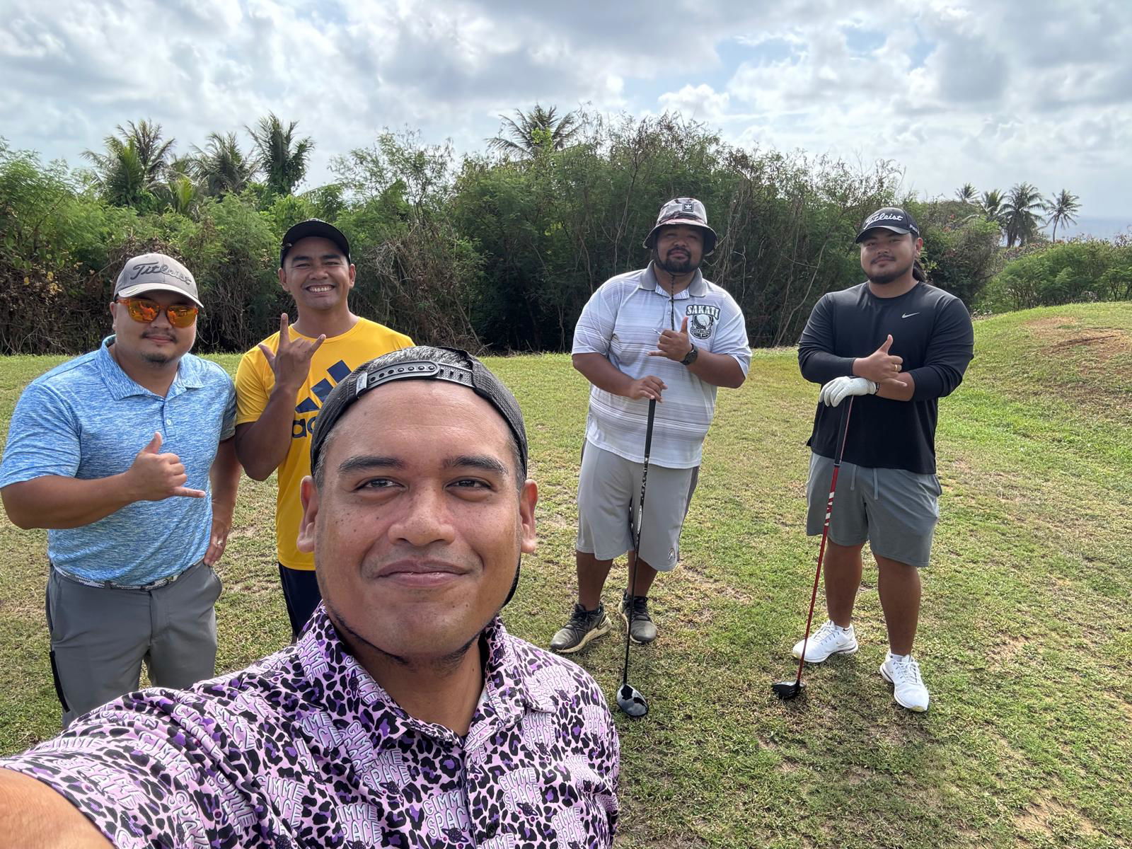 Patrick Fitial with his golf group — Felix Rabauliman, Beti Javier, Kyle Hofschneider and Vinson Deleon Guerrero.