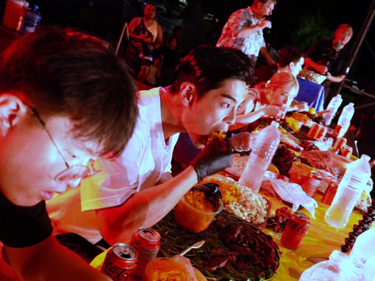 Sang Hyuk Kwon of South Korea, second left, beats four other competitors in the international food challenge held at the Taste of the Marianas International Food Festival in May 2024 in Saipan, The Marianas. Kwon will return to defend his title as part of a team in the Inas’ Kitchen International Food Challenge on May 10, 2025. The 26th Annual Taste of The Marianas will be held by the Marianas Visitors Authority on May 3, 10, 17, 24, & 31, 2025, at American Memorial Park.MVA photo
