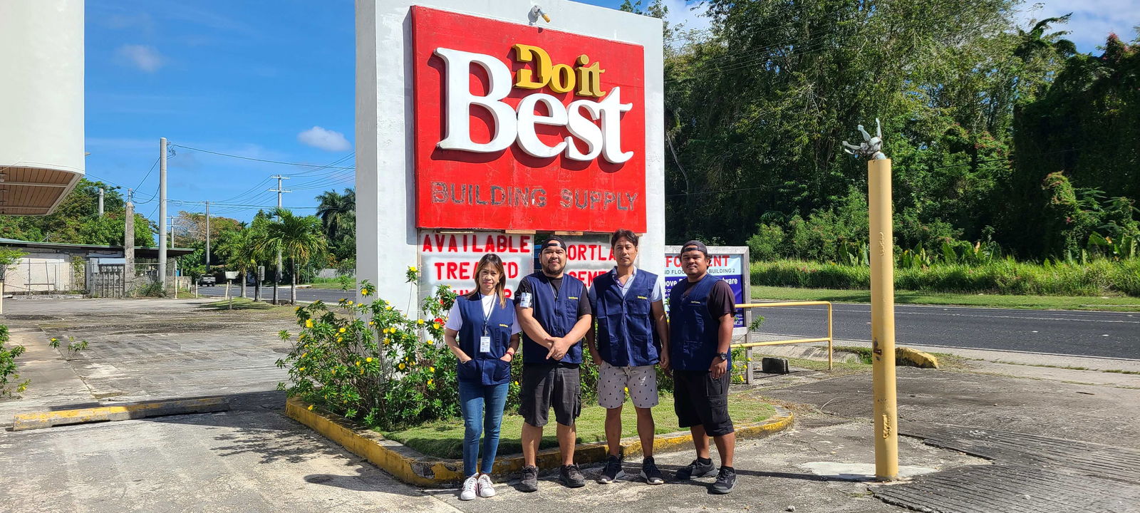 From left to right are Joebelen Luna, Sohn Macaranas, supervisor Bernard Pamintuan, and Martin C. Duenas Jr. of YCO Corporation's Do It Best in Chalan Kiya. 