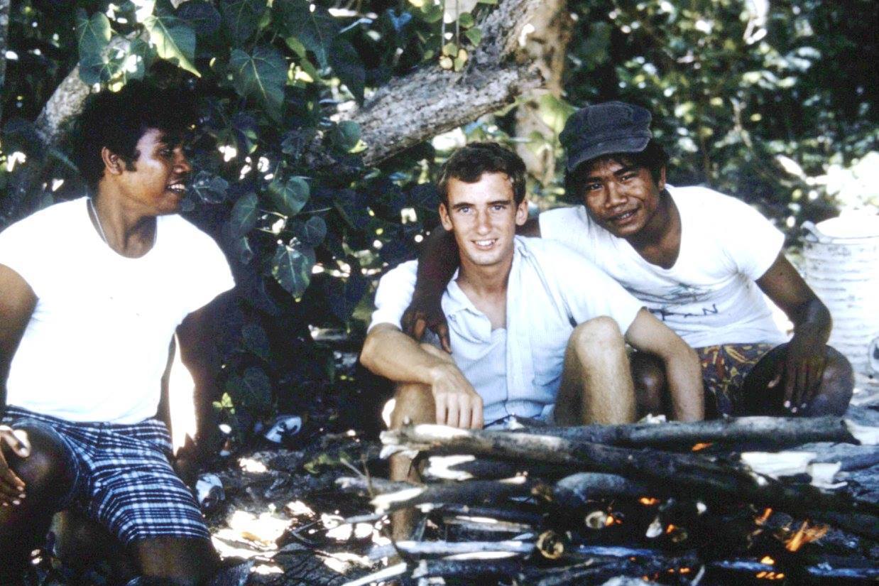 Peace Corps volunteer Tom Zink, center, with his friends Jesus Mettao and Ben Iginoef. This is a photo from the Facebook page Mariana Memories-Micro. 