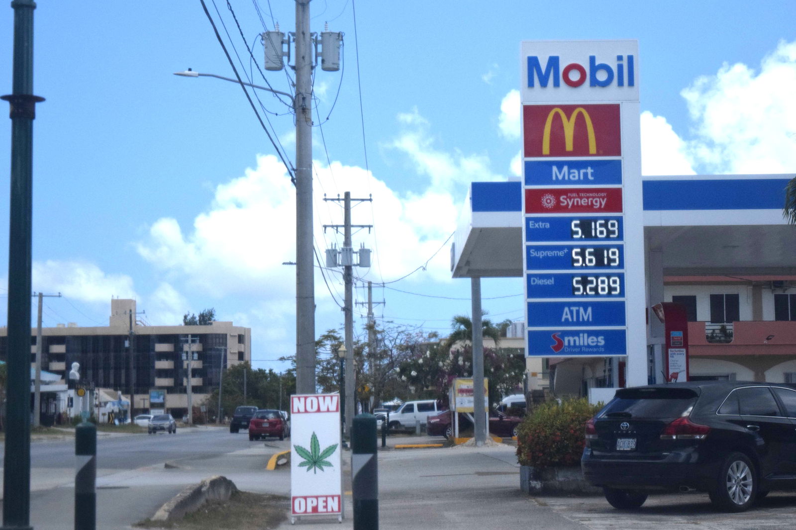 Mobil Oil on Beach Road in Garapan displays its gasoline prices on Tuesday.Photo by Emmanuel T. Erediano