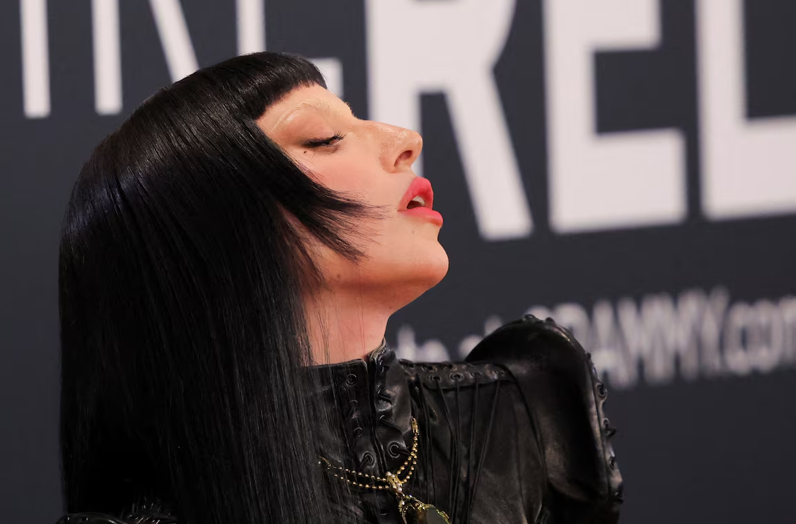 Lady Gaga poses at the red carpet during the 67th Annual Grammy Awards in Los Angeles, California, February 2, 2025.REUTERS