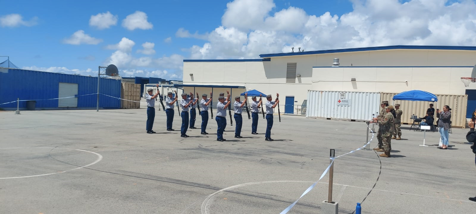 The SSHS Manta Ray cadets compete in the armed exhibition portion of the Golden Bear competition.