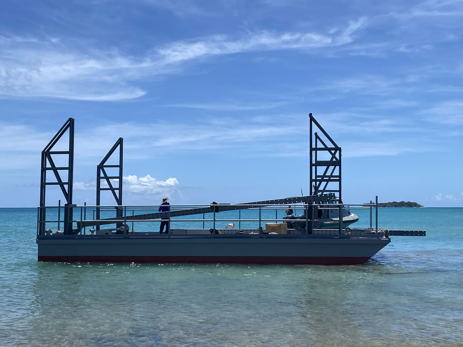 The barge can be used for marine construction projects that require a “nimble” craft in order to bring heavy equipment to the site.