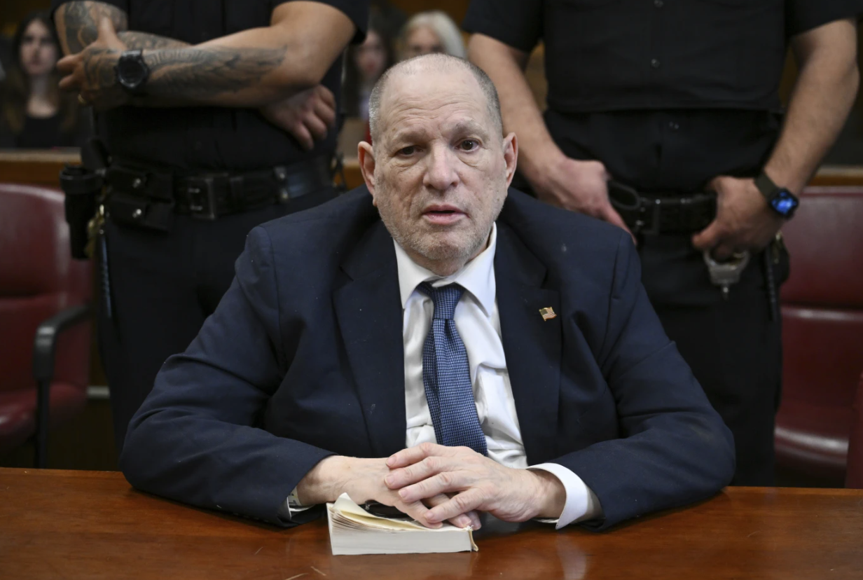 Former film producer Harvey Weinstein appears in court for his retrial at the Manhattan Criminal Court in New York, Tuesday, April 15, 2025.