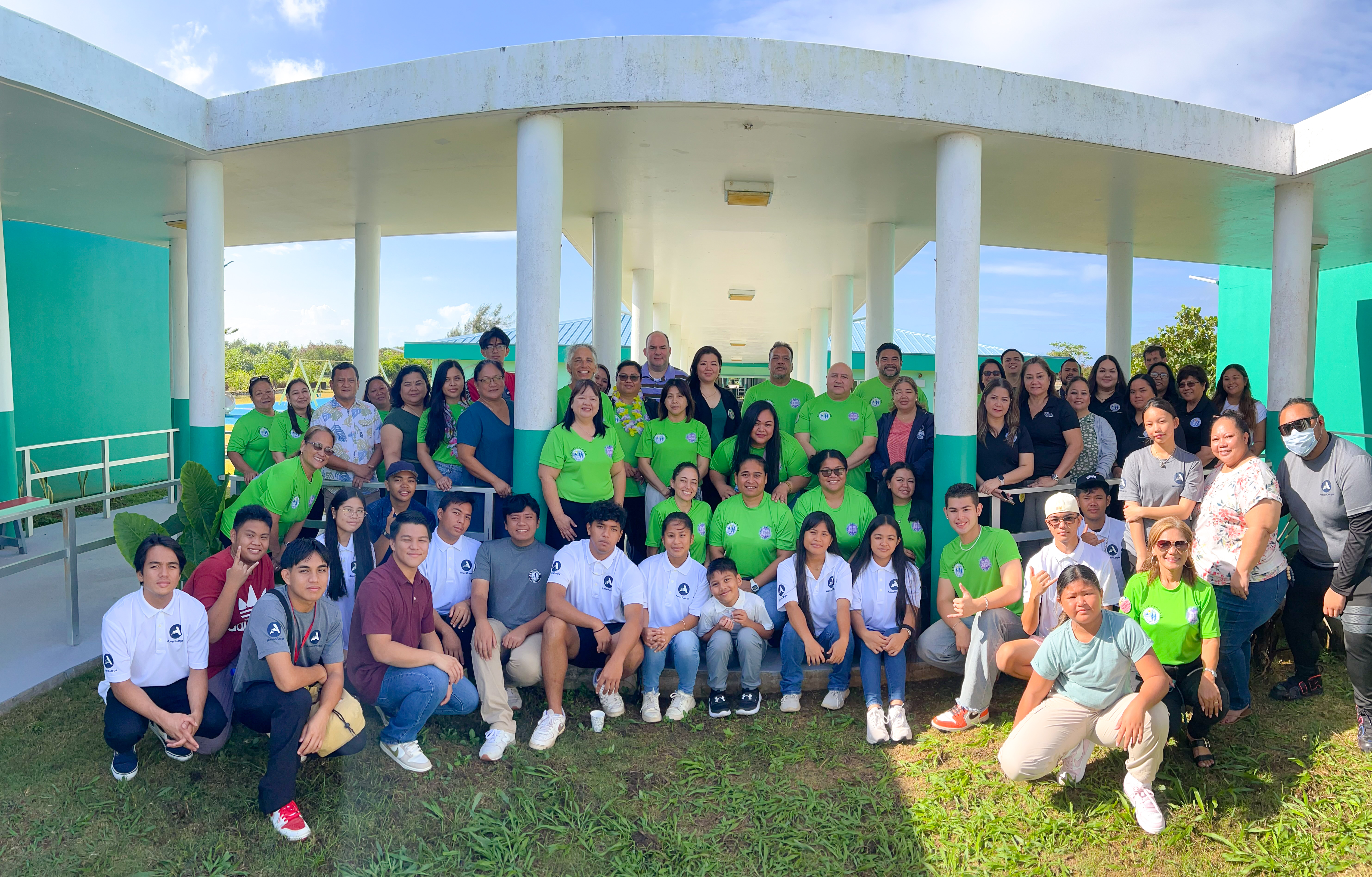 Board of Education Chairman Aschumar Kodep Ogumoro-Uludong and Vice Chairman Anthony Dela Cruz Barcinas pose for a photo with Commissioner of Education Dr. Lawrence F. Camacho, Student Representative Vinnie Juan Sablan, Rota school administrators Annette Calvo and Daisy Quitugua, Senior Director for Curriculum and Instruction Dr. Rizalina Liwag and other education officials, following a proclamation signing for Library Month at Rota’s Sinapalo Elementary School on Monday.PSS photo