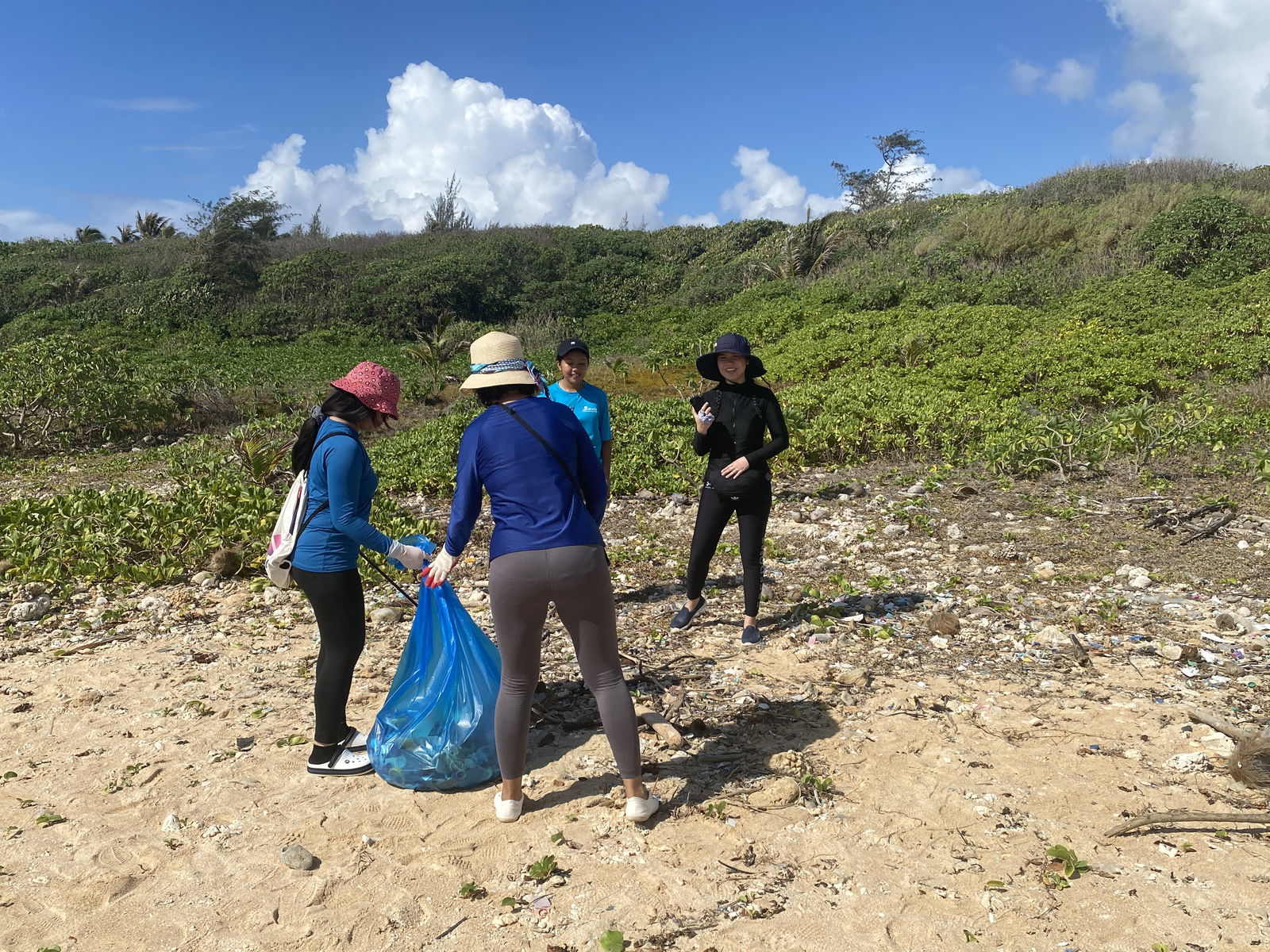 Some of the staff from Marianas Dental Center helped clean up Tank Beach.