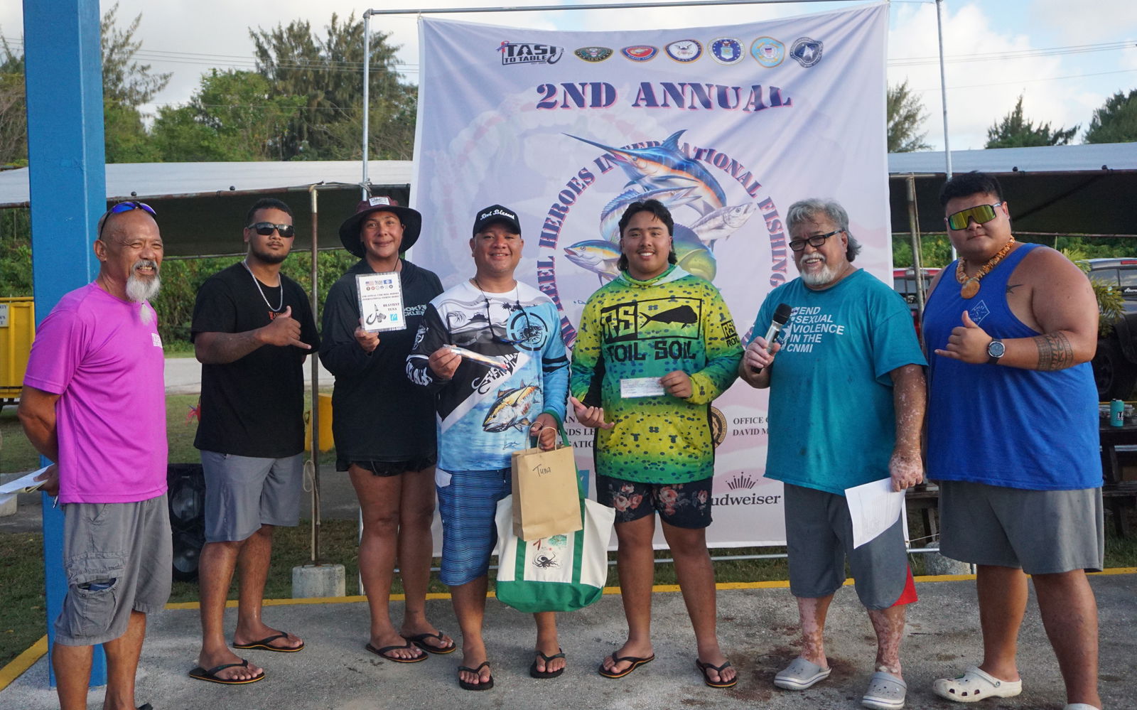 Captain Derek Palacios and the crew of Reel Blessed finished first in the skipjack/tuna category of the Tasi To Table CNMI Reel Hero's International Fishing Derby at the Smiling Cove Marina on Saturday.Photo by James F. Sablan Jr.