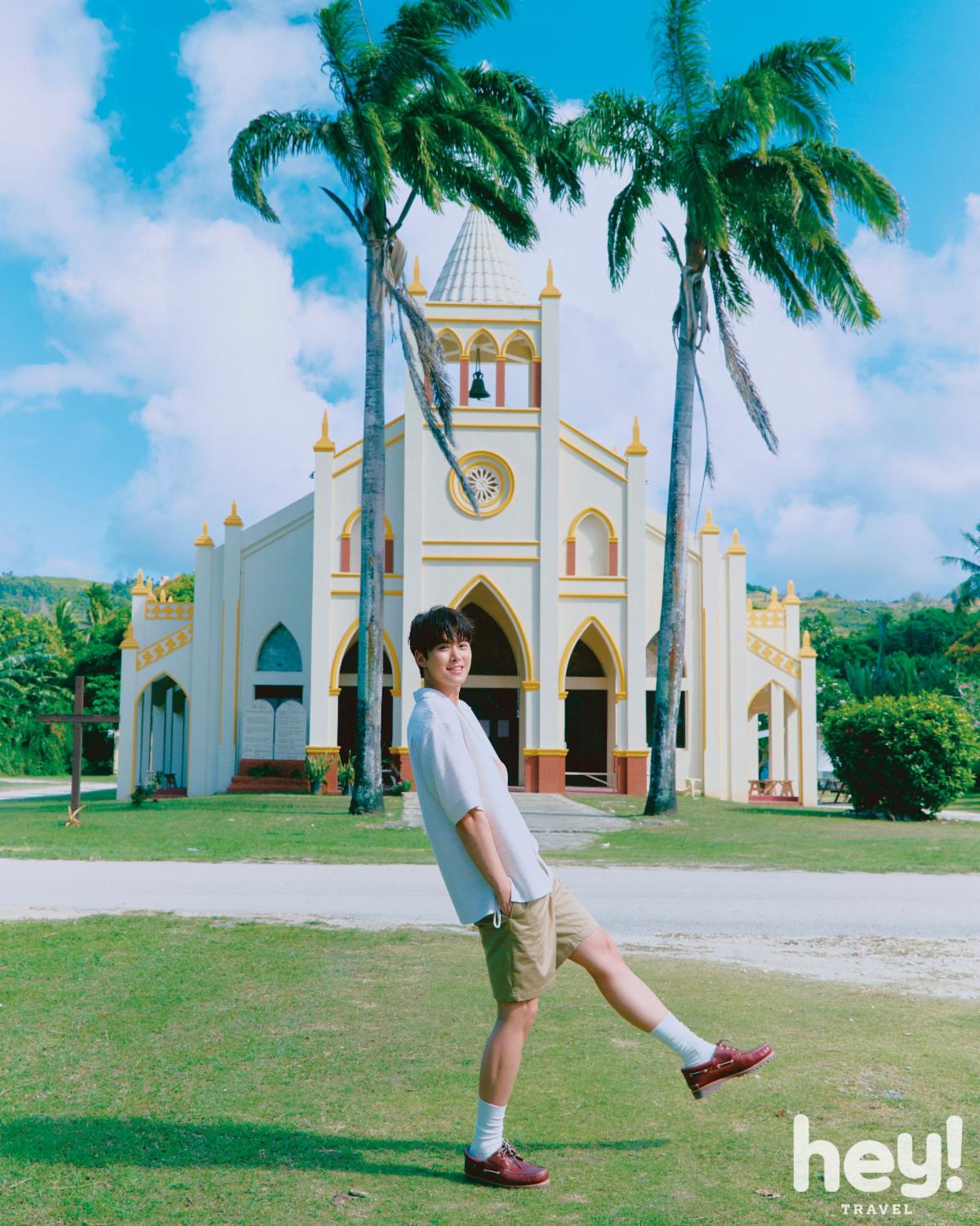 South Korean actor Gong Myung’s visit to Santa Remedios church in Tanapag, Saipan is featured in hey!TRAVEL magazine’s May 2025 issue. The location shoot was organized as part of the Marianas Visitors Authority’s public relations promotion of The Marianas.