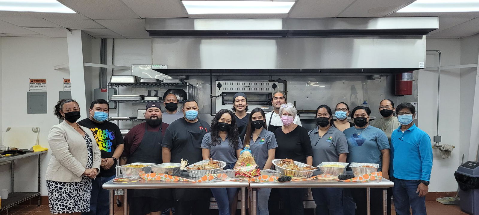 On Tuesday, Northern Marianas Technical Institute culinary arts students, faculty, and administration donated a complete Thanksgiving meal to Karidat Social Services’ Guma Esperansa program. Photo by K-Andrea Evarose S. Limol 