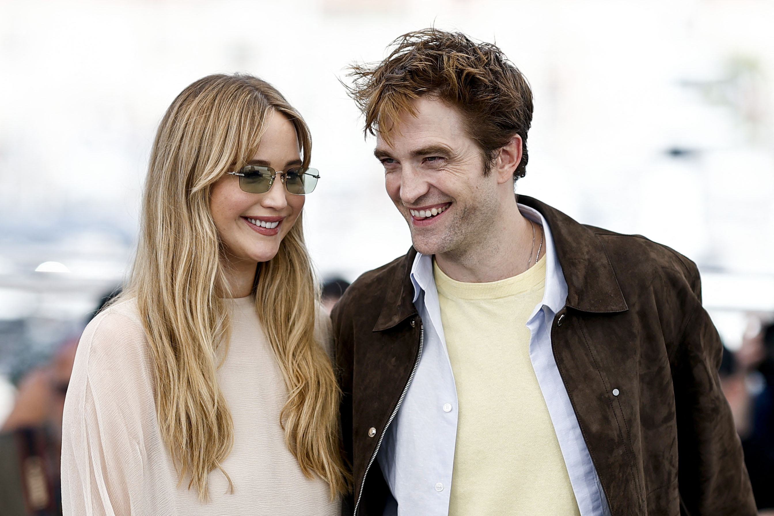 Cast members Jennifer Lawrence and Robert Pattinson pose during a photocall for the film "Die, My Love" in competition at the 78th Cannes Film Festival in Cannes, France, May 18, 2025.