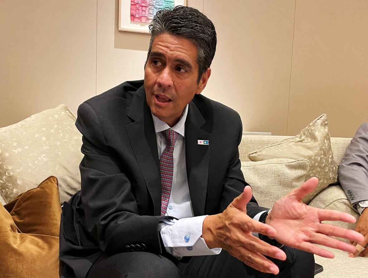 Palau President Surangel Whipps Jr. speaks at an interview with Reuters in Tokyo, Japan, June 14, 2023.