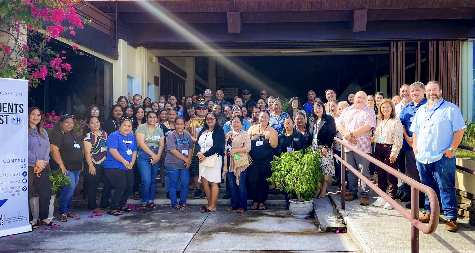 About 75 parents participated in the PSS Literacy Summit held at Aqua Resort Club on April 25. Joining them for a group photo were Commissioner of Education Dr. Lawrence F. Camacho and Senior Director for Curriculum and Instruction Dr. Rizalina Liwag.