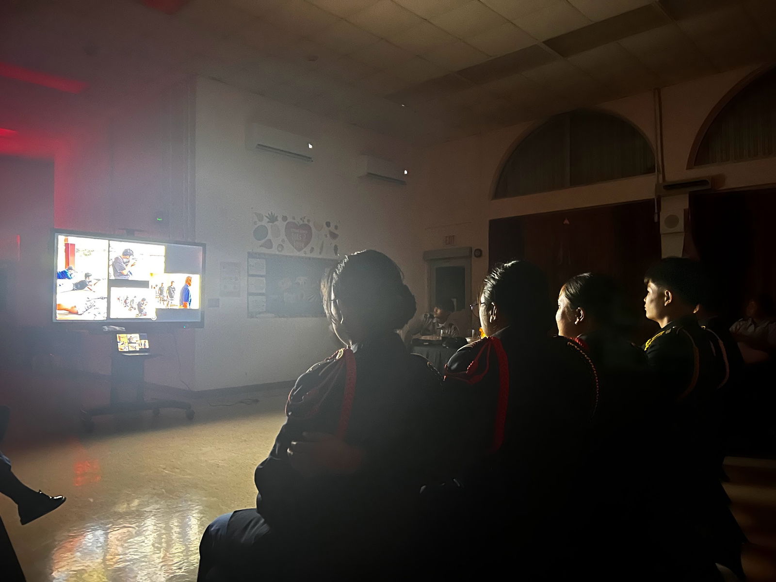 Senior cadets react to the “JROTC SY 24-25 Montage.”Photo by C/PFC MercyAnne Christian