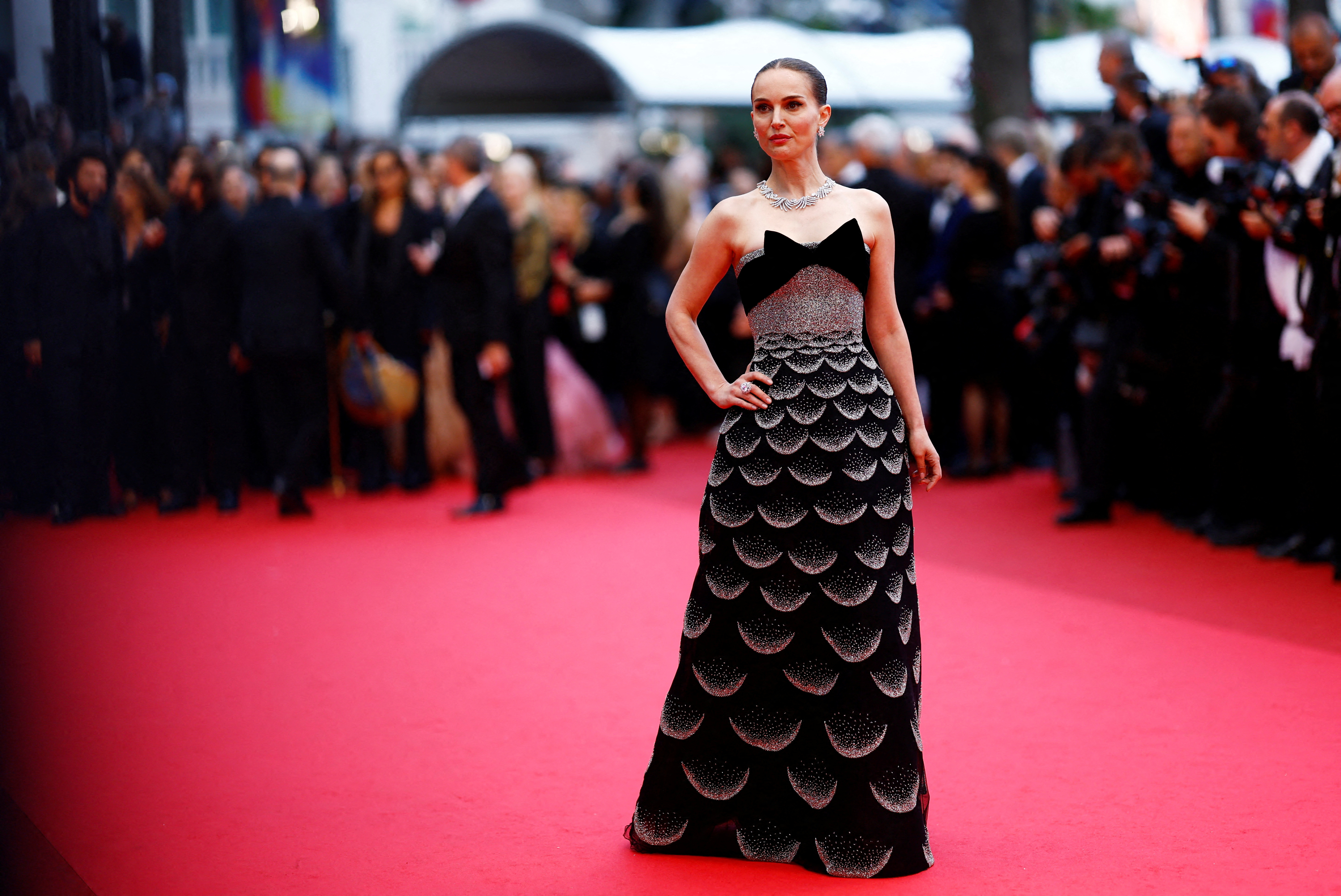 Natalie Portman poses on the red carpet during arrivals for the screening of the film "Eddington" in competition at the 78th Cannes Film Festival in Cannes, France, May 16, 2025.