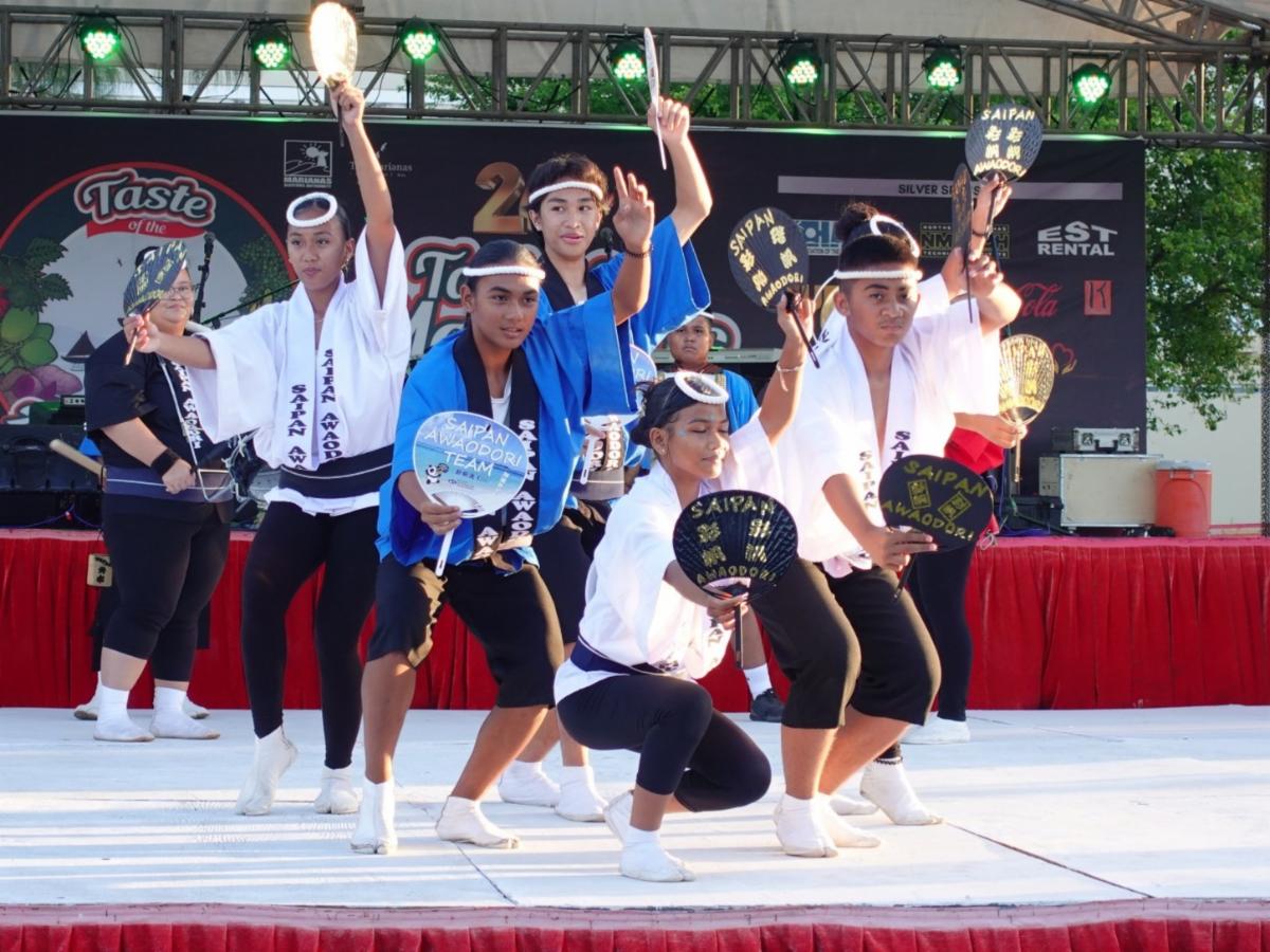 Saipan Awaodori performs at the 26th Annual Taste of the Marianas International Food Festival on May 3, 2025, in Saipan. The annual signature event of the Marianas Visitors Authority featuring food, drinks, arts & crafts, and live entertainment will be held every Saturday evening in May at American Memorial Park, Garapan.