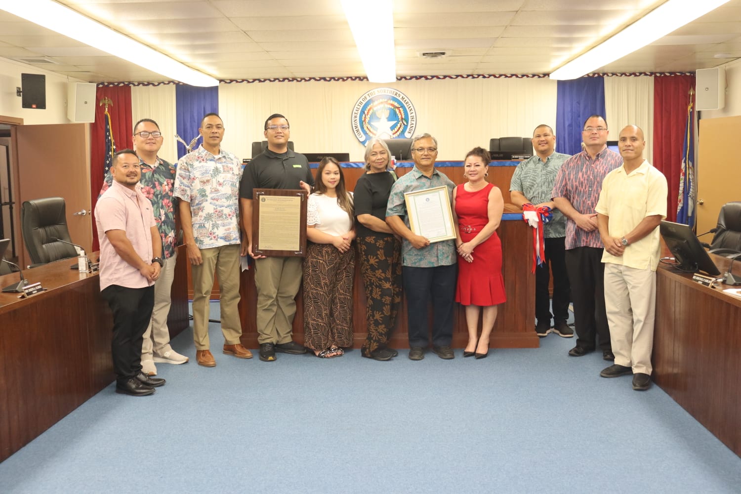 The House of Representatives and the Rota Legislative Delegation honor former Sen. Paul Atalig Manglona for his more than 36 years of outstanding public service to the CNMI.Contributed photos