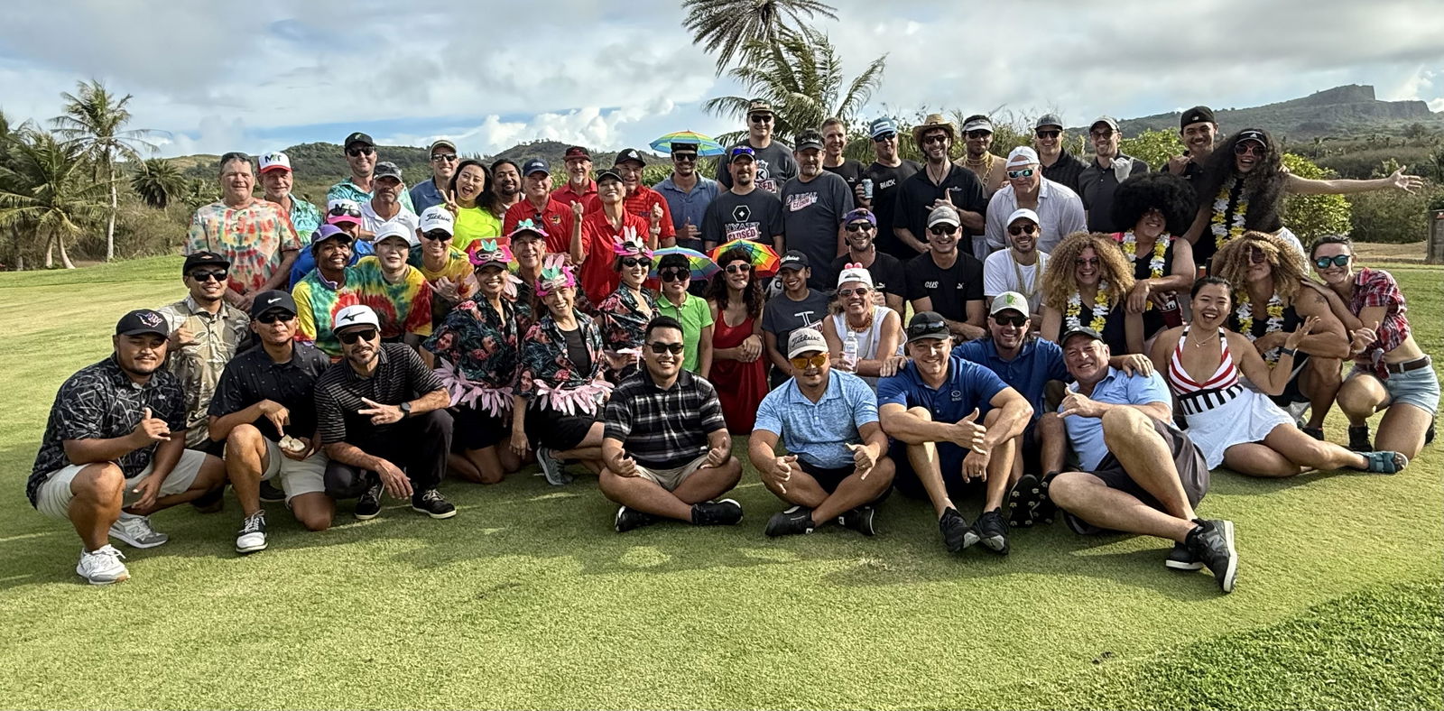 Participating teams pose for a group photo before the start of the 16th Wollak Golf Classic at the Kingfisher Golf Links on Sunday.Contributed photo