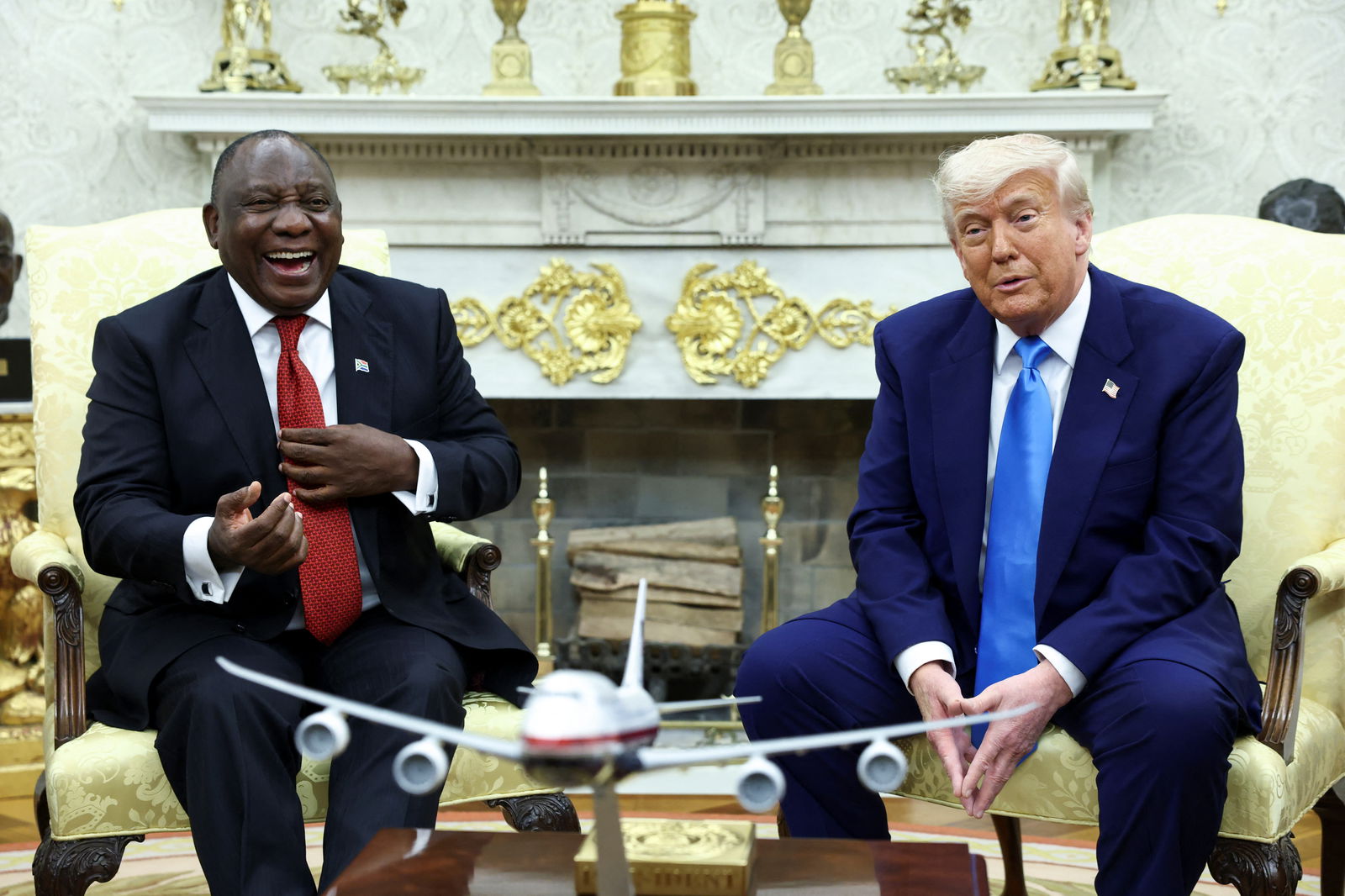 President Donald Trump meets South African leader Cyril Ramaphosa in the Oval Office of the White House in Washington, D.C., May 21, 2025.REUTERS