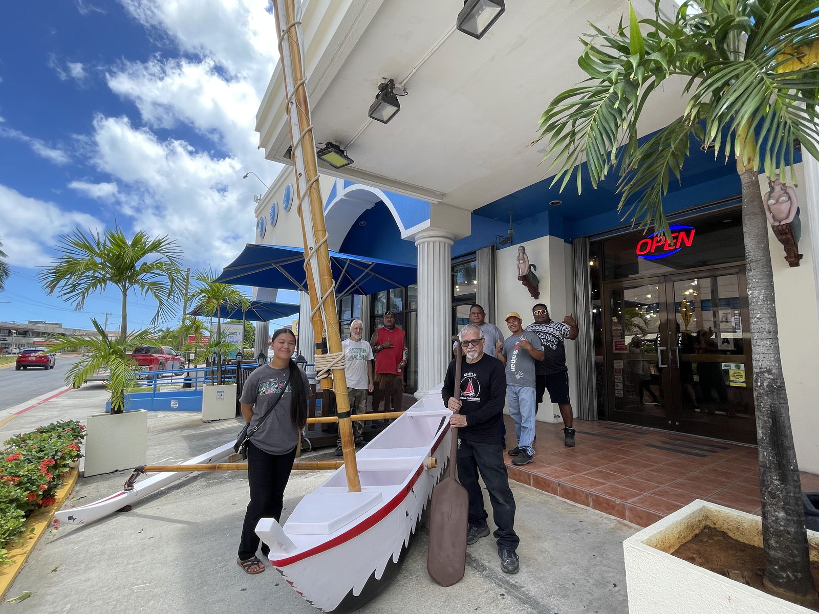 500 Sails' staff members pose with the newly created galaide.
