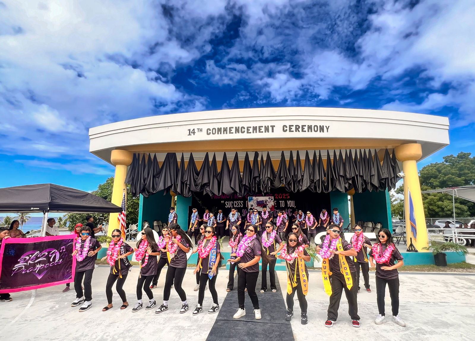 Dr. Rita Hocog Inos Junior/Senior High School’s promoted eighth graders delighted parents, families, teachers, friends, and the wider Rota community with their dance tribute to Bruno Mars’ “24K Magic” on Tuesday morning at the school campus. 