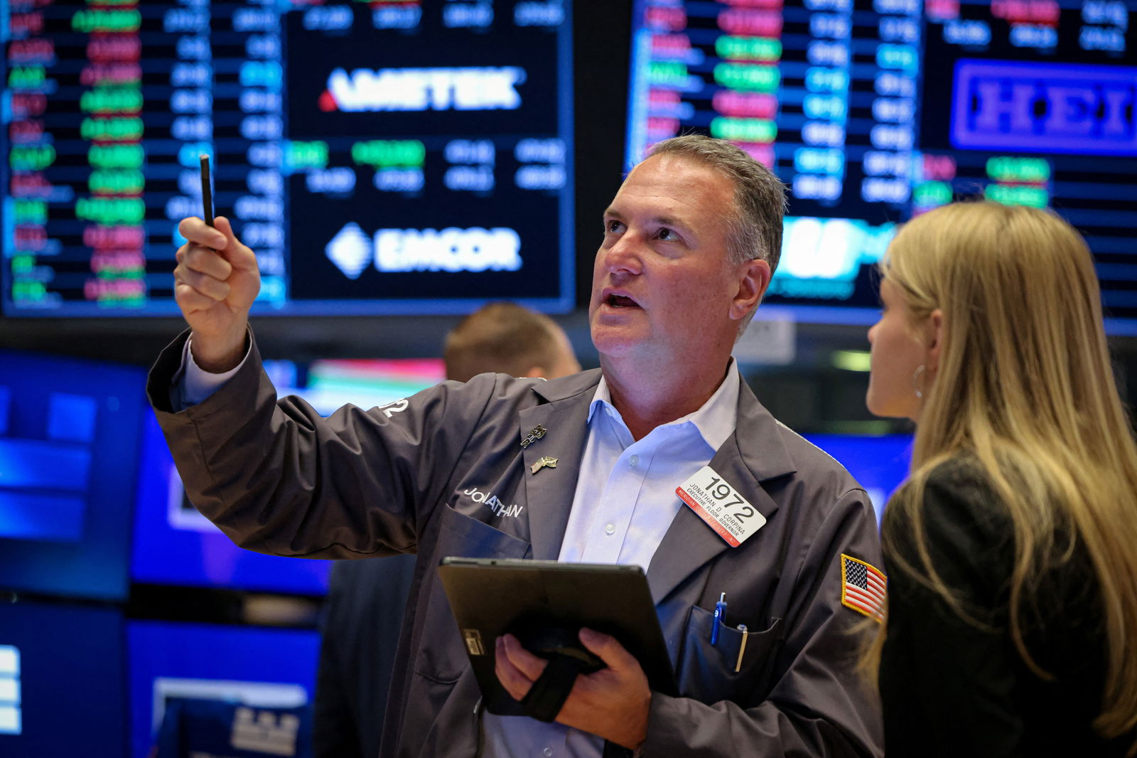 Traders work on the floor at the New York Stock Exchange in New York City, May 14, 2025.REUTERS