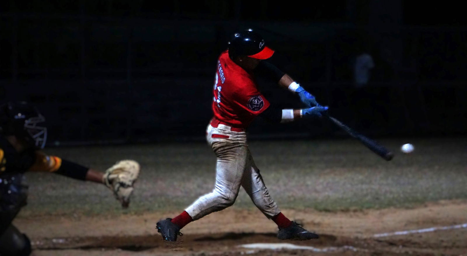 The Cardinals’ Pat Tenorio Jr. connects a single during the opening game against the Padres in the 2025 Saipan Baseball League at the Francisco "Tan Ko" Palacios Baseball Field on Wednesday.Photo by James F. Sablan Jr.