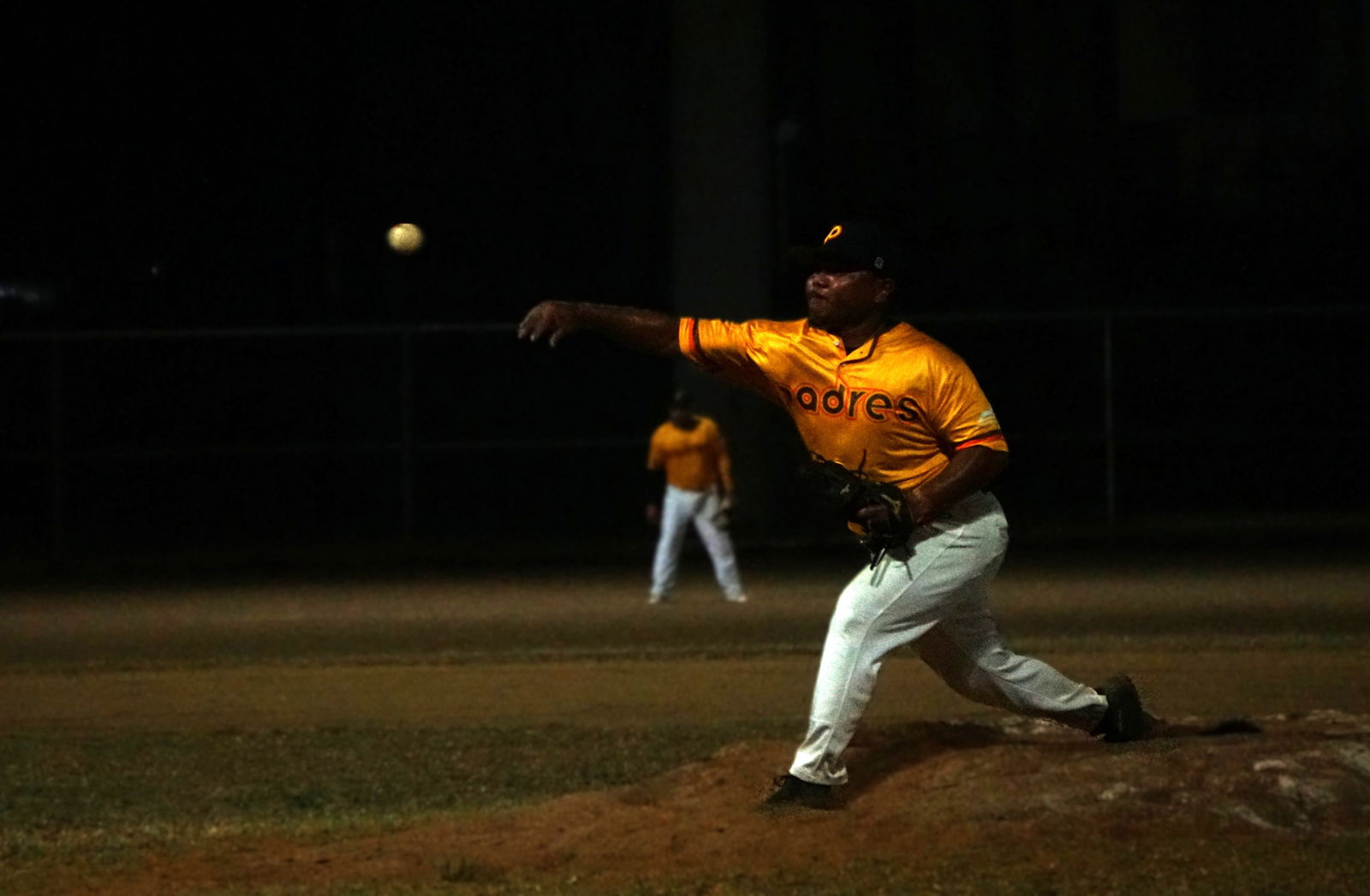The Padres’ Zach Blas pitches against the Cardinals during the opening game of the 2025 Saipan Baseball League at the Francisco "Tan Ko" Palacios Baseball Field on Wednesday.Photo by James F. Sablan Jr.