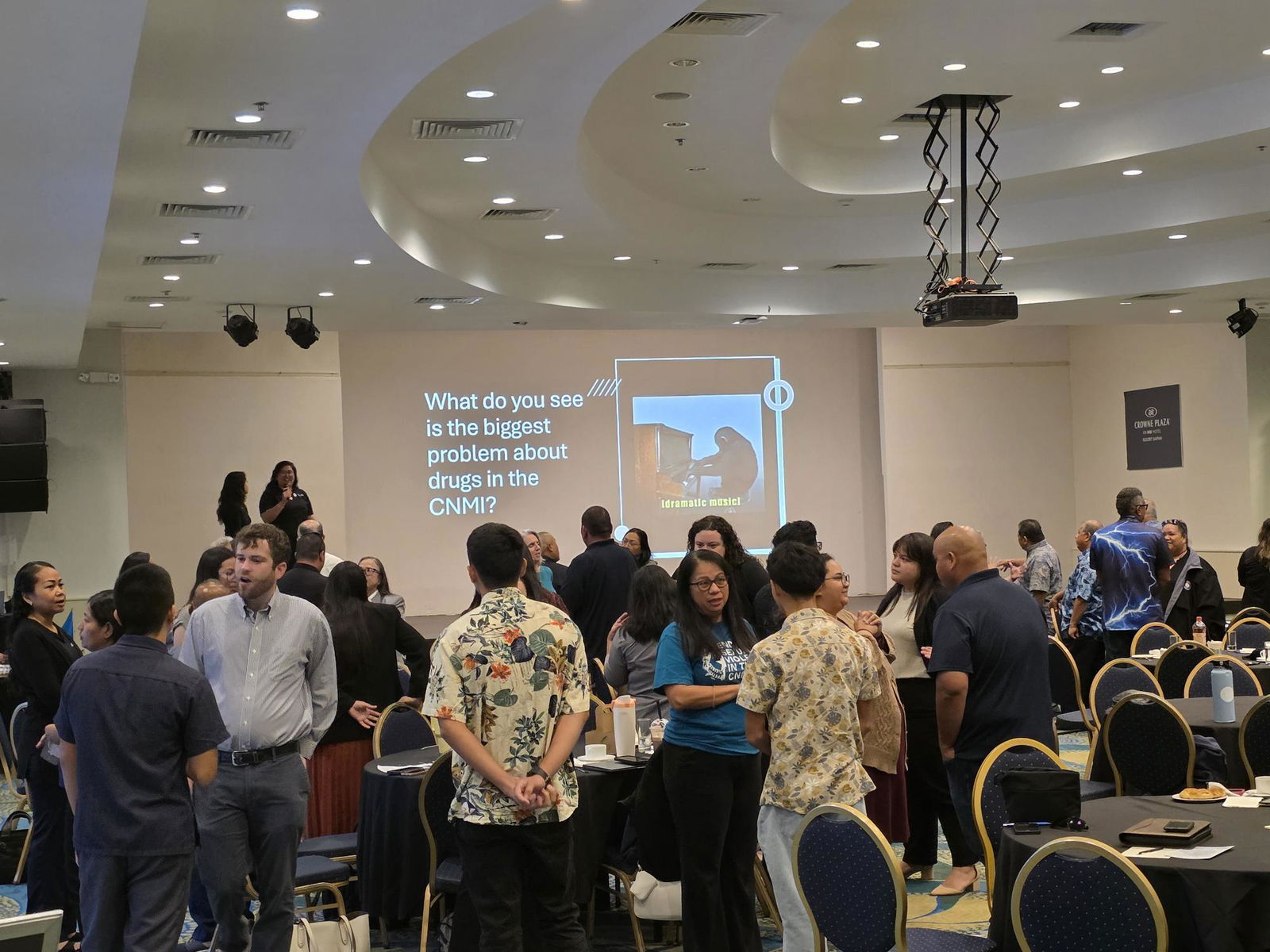 Treatment court stakeholders participate in an “ice breaker” activity Thursday.