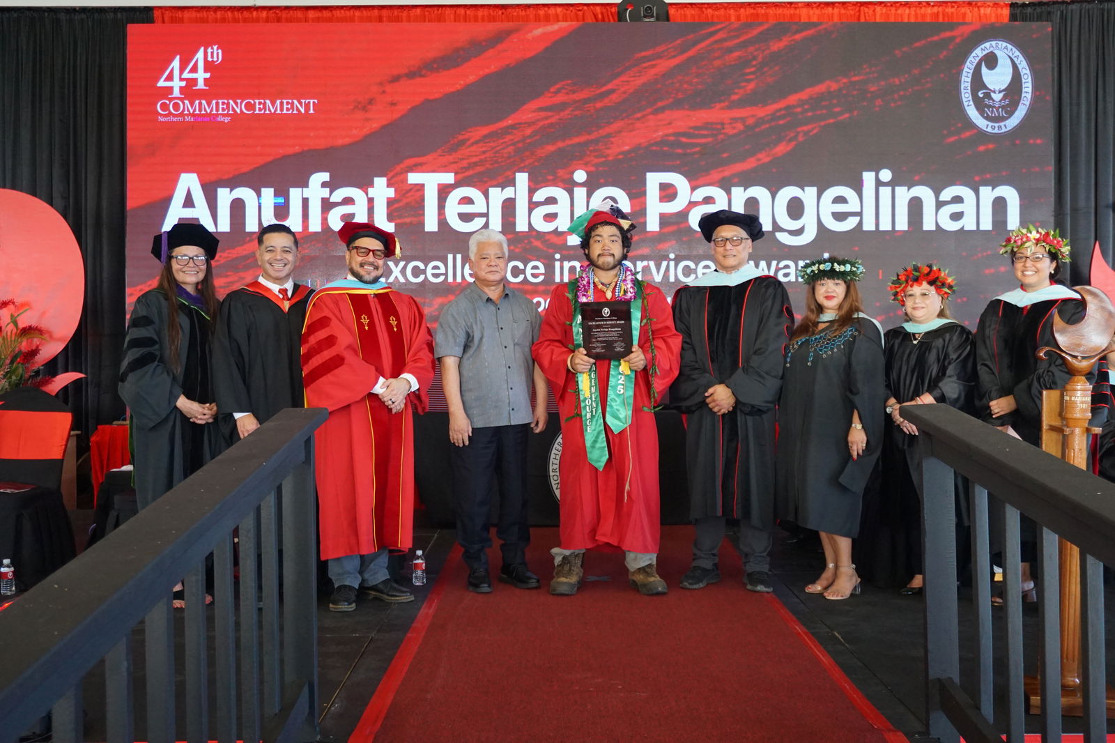 Anufat Terlaje Pangelinan received an Excellence in Service Award. 