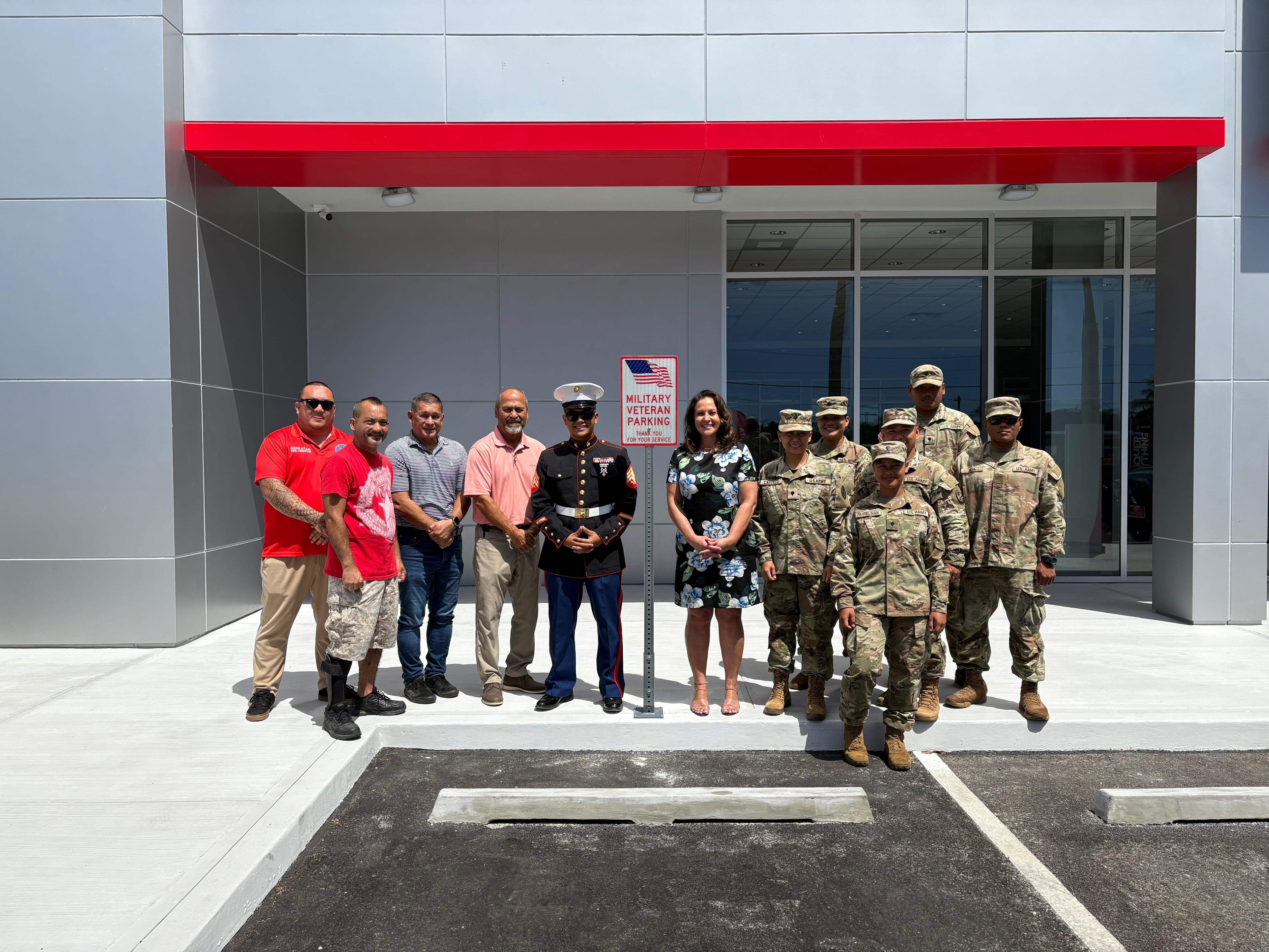 Atkins Kroll Saipan has unveiled a dedicated parking stall reserved exclusively for active military personnel and veterans.AK photo