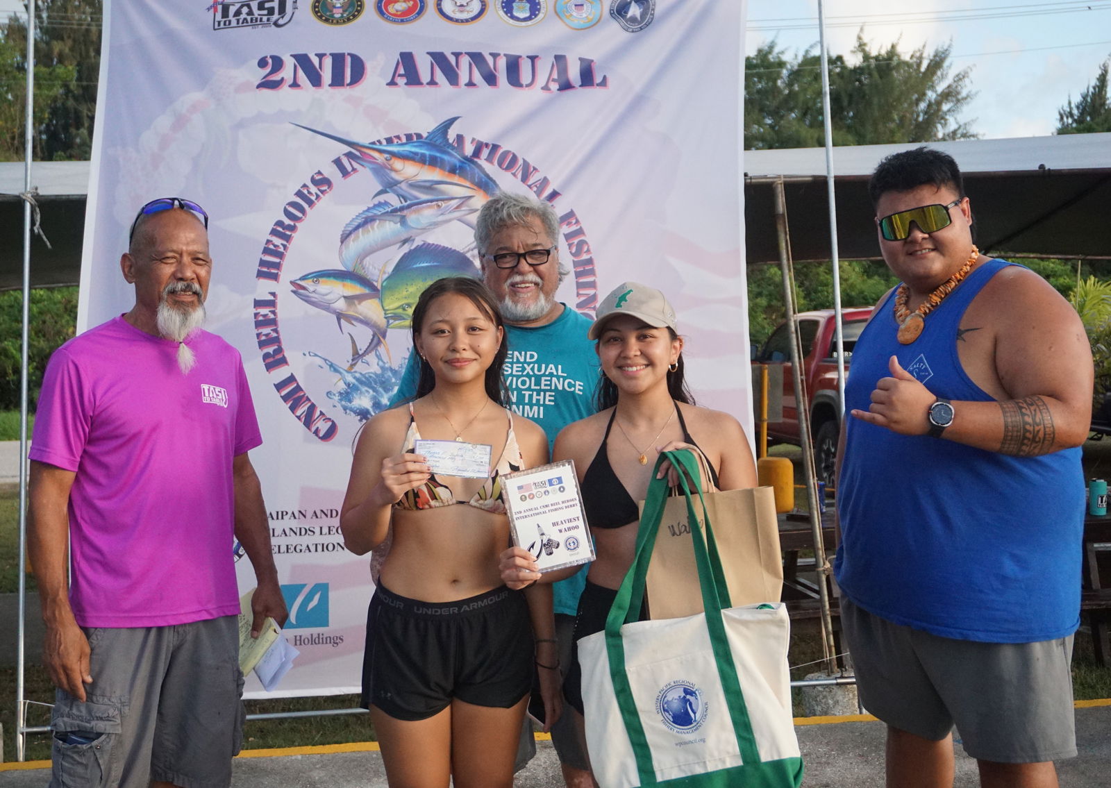 The Boat With No Name topped the wahoo category of the Tasi To Table CNMI Reel Hero's International Fishing Derby at the Smiling Cove Marina on Saturday.Photo by James F. Sablan Jr.