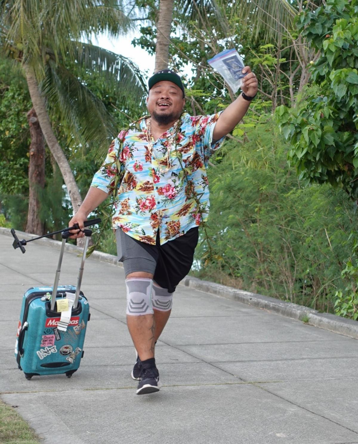 Joshua “Zos Zengkung” Castro enacts a tourist sprinting to catch his flight in a tourist costume contest during the Marianas Tourism Month 5K Fun Run on May 2023. The 2025 Marianas Tourism Month 5K Sunset Run will be held on May 19, 2025, at Garapan Fishing Base, with cash prizes for top finishers. To register, go to www.raceroster.com/.MVA photo