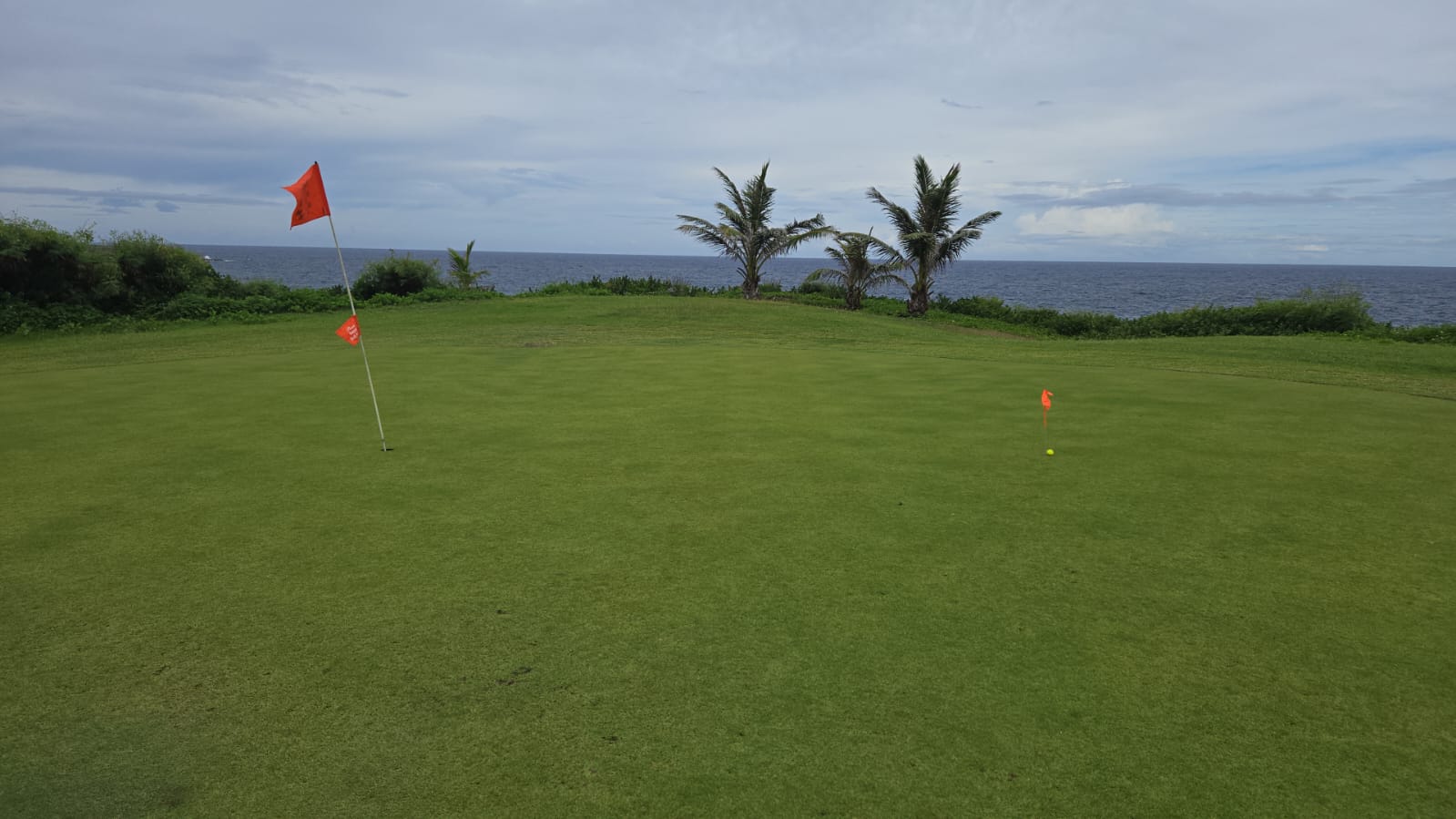 Manny Tenorio’s ball landed just inches from the pin on hole number 6.