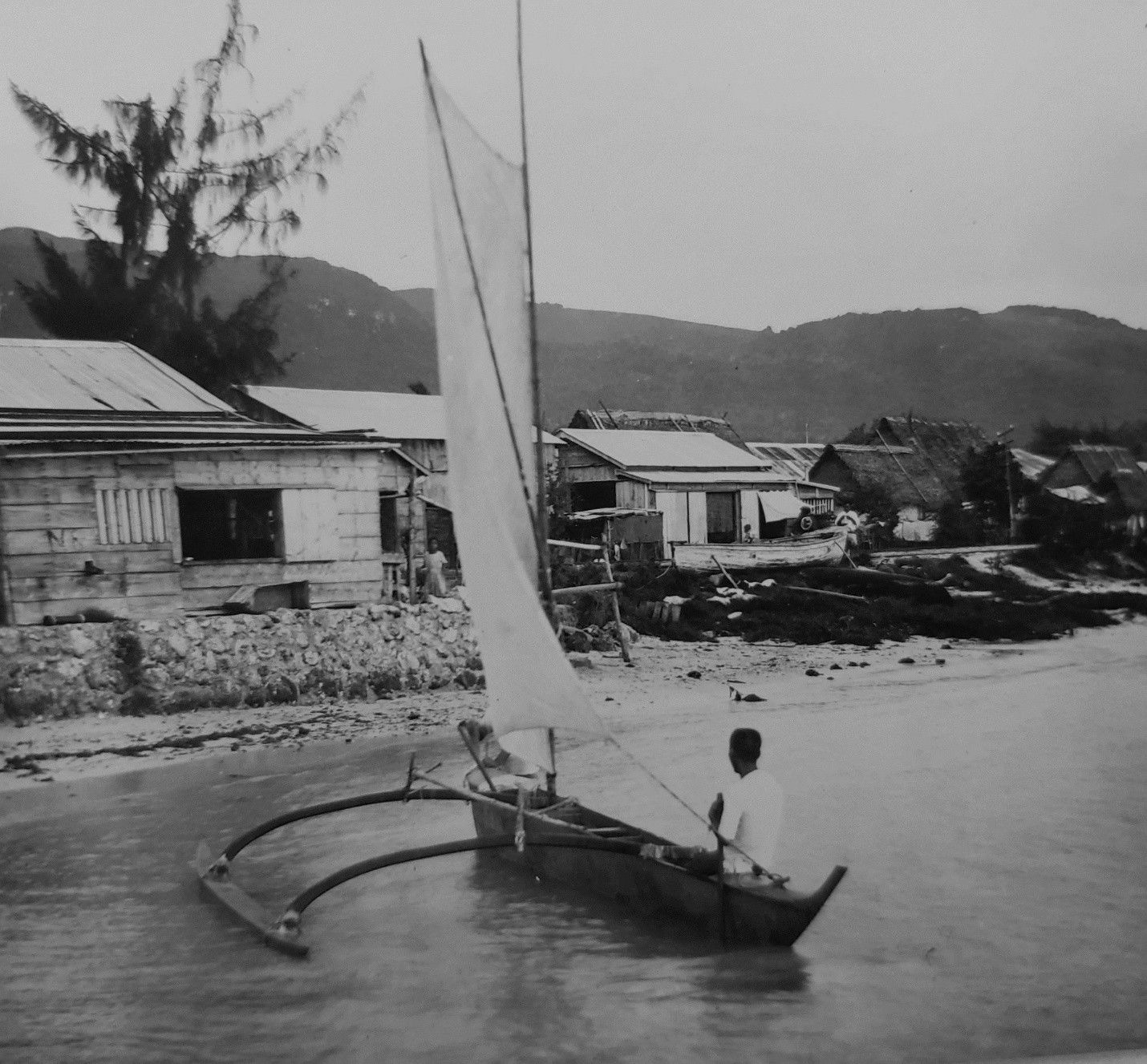 Watercraft, Saipan circa 1924.Hornbostel, Bishop Museum photo